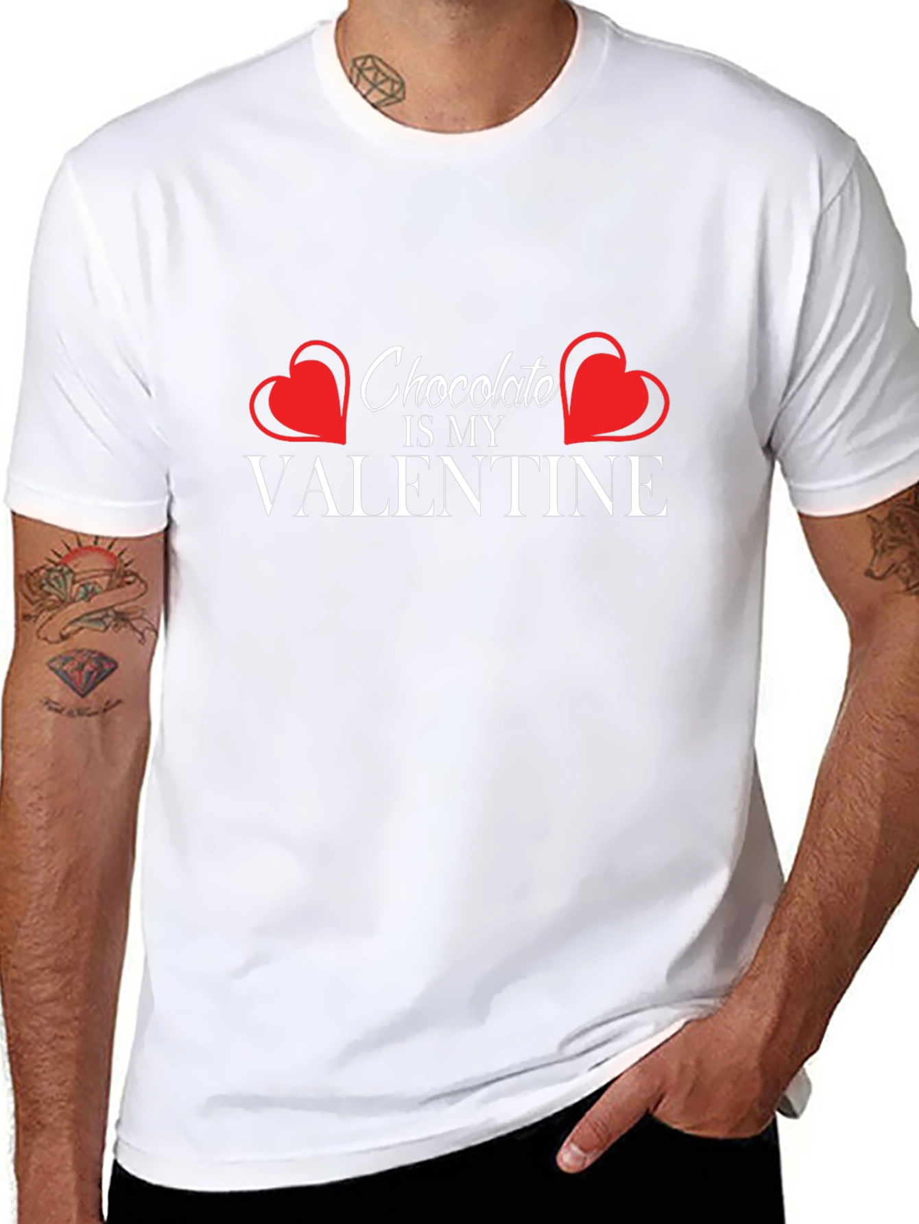 Chocolate Is My Valentine Black T-Shirt