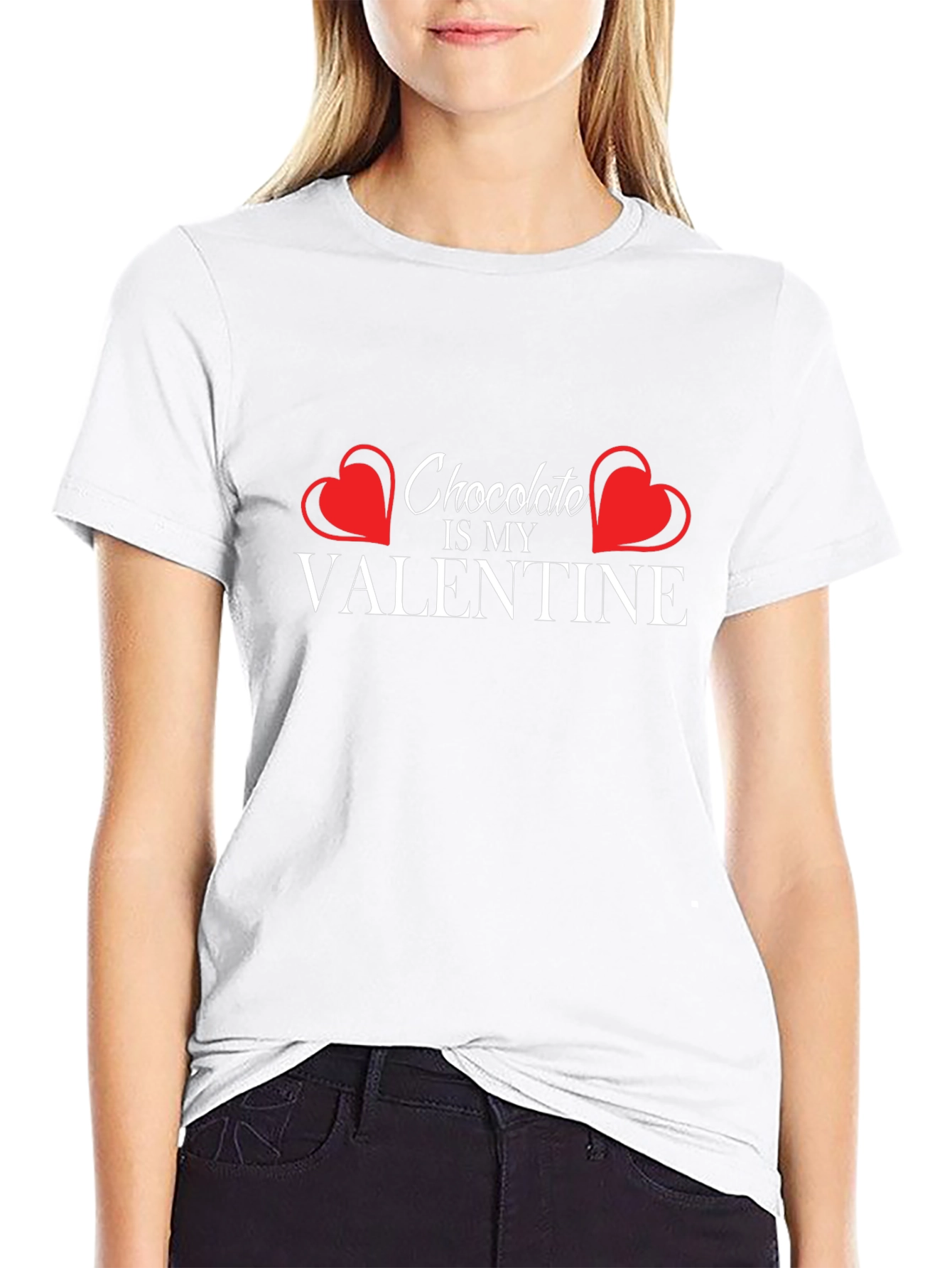 Chocolate Is My Valentine Black T-Shirt