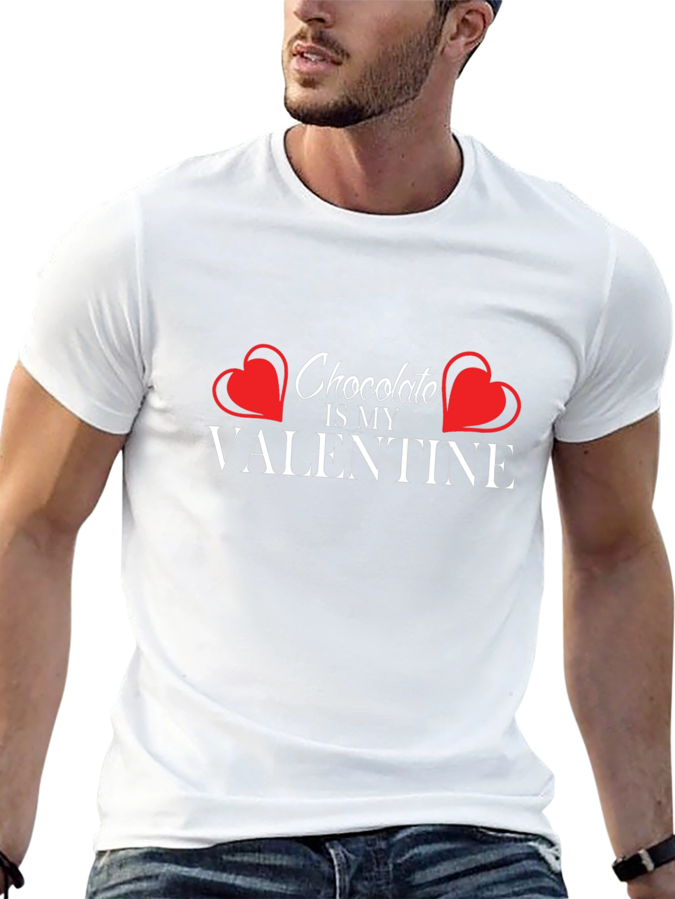 Chocolate Is My Valentine Black T-Shirt