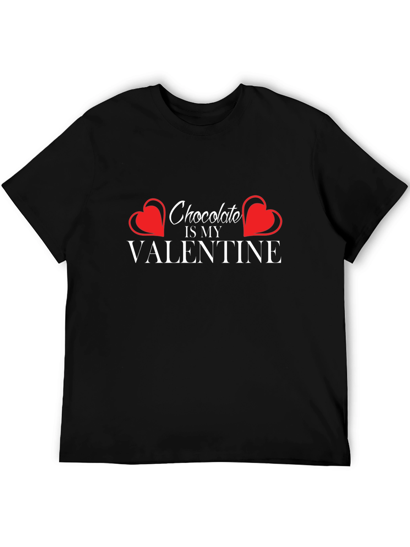 Chocolate Is My Valentine Black T-Shirt