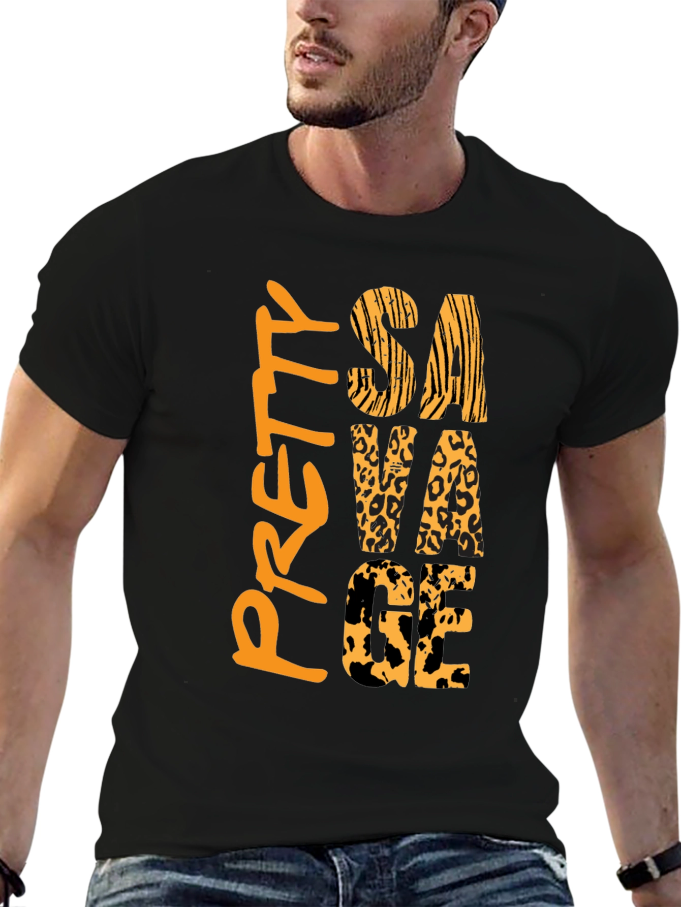 Pretty Savage Graphic Print Mens Black T-Shirt