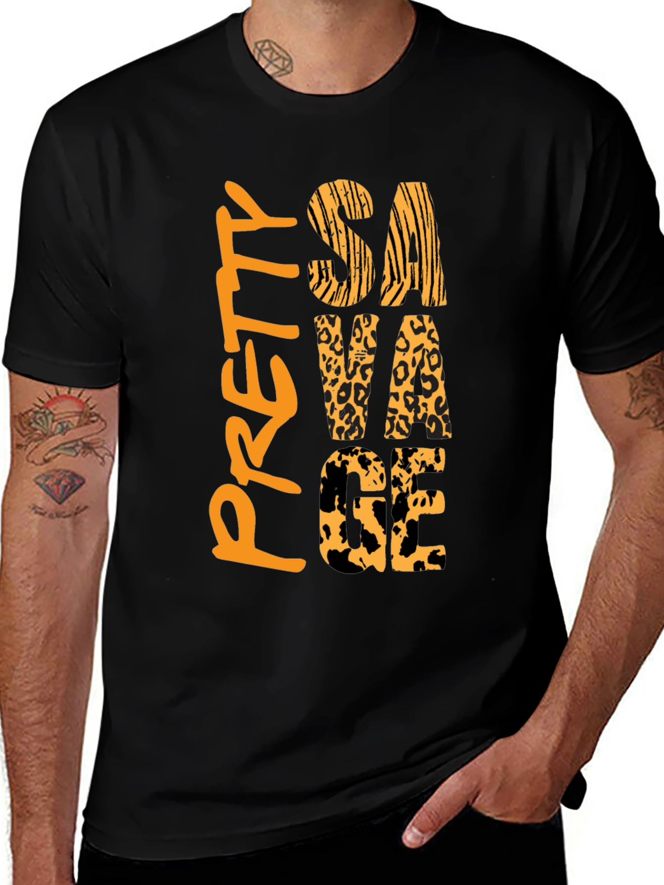 Pretty Savage Graphic Print Mens Black T-Shirt