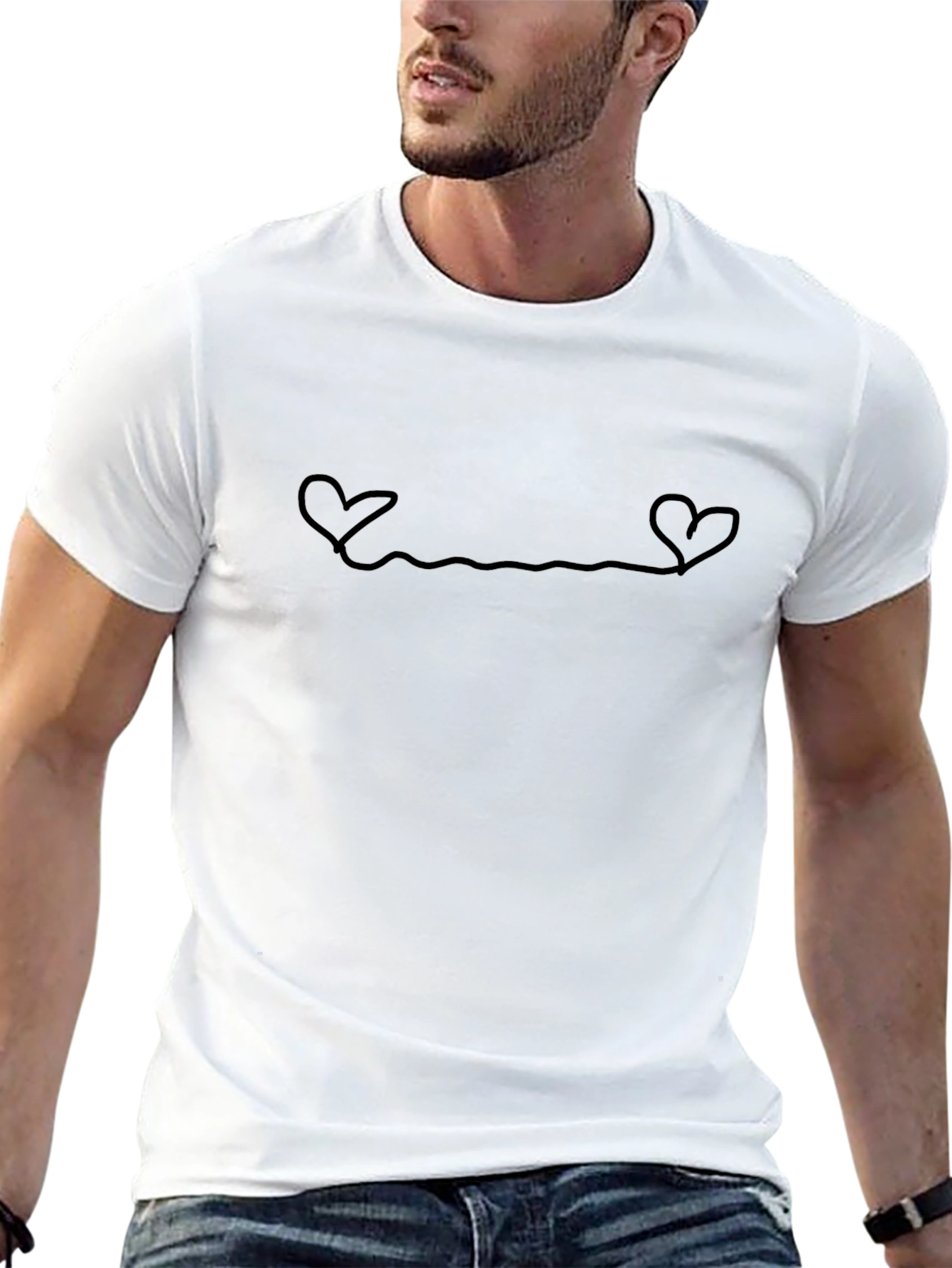 Minimalist Heartbeat T-Shirt - Black