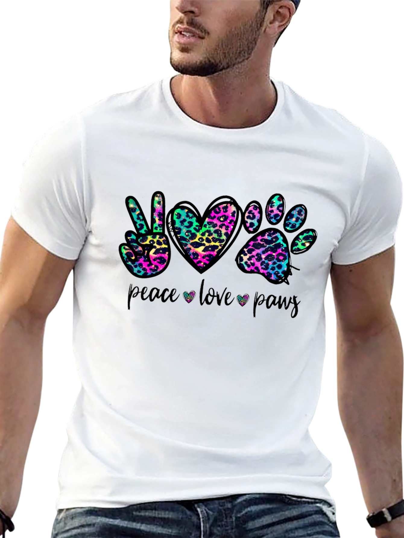 Peace Love Paws Graphic T-Shirt