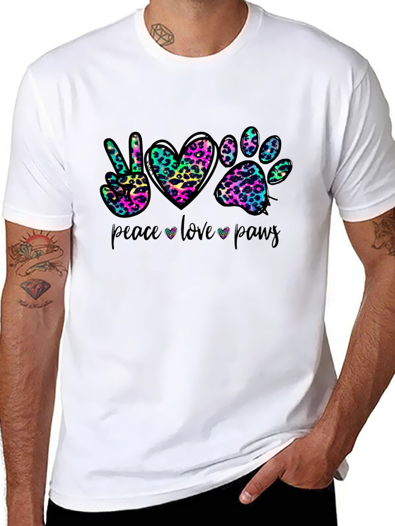 Peace Love Paws Graphic T-Shirt