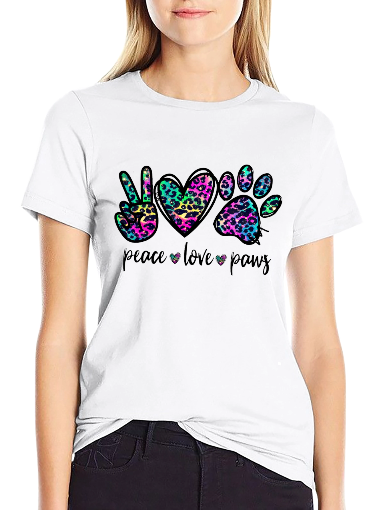 Peace Love Paws Graphic T-Shirt