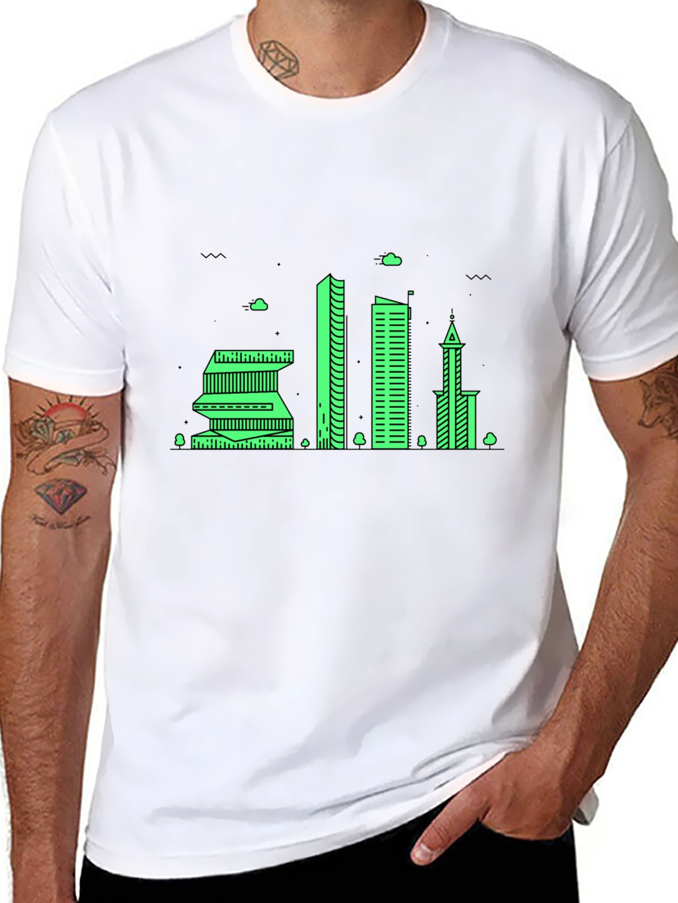 Cityscape Graphic Tee - Modern Urban Design