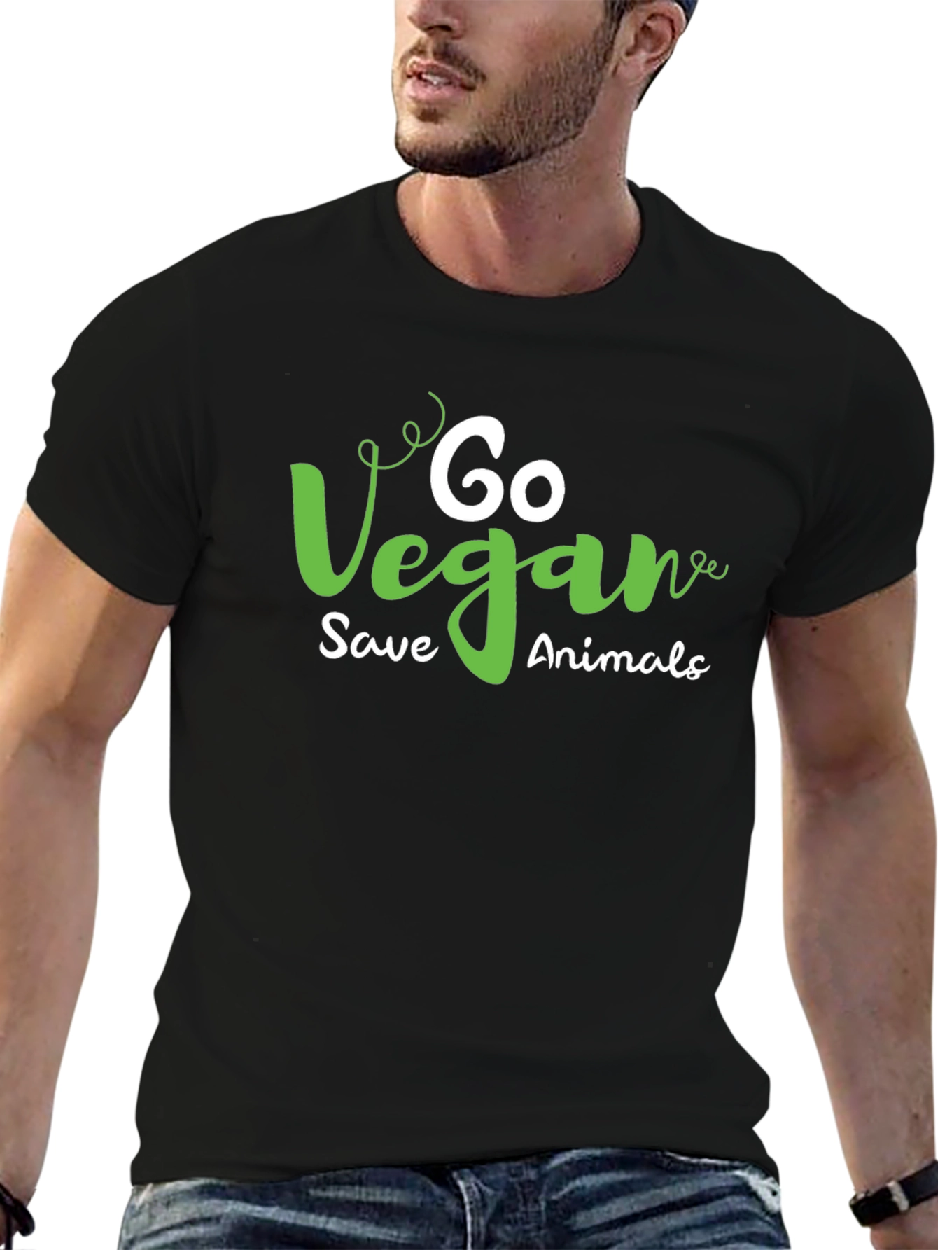 Go Vegan Save Animals Graphic T-Shirt