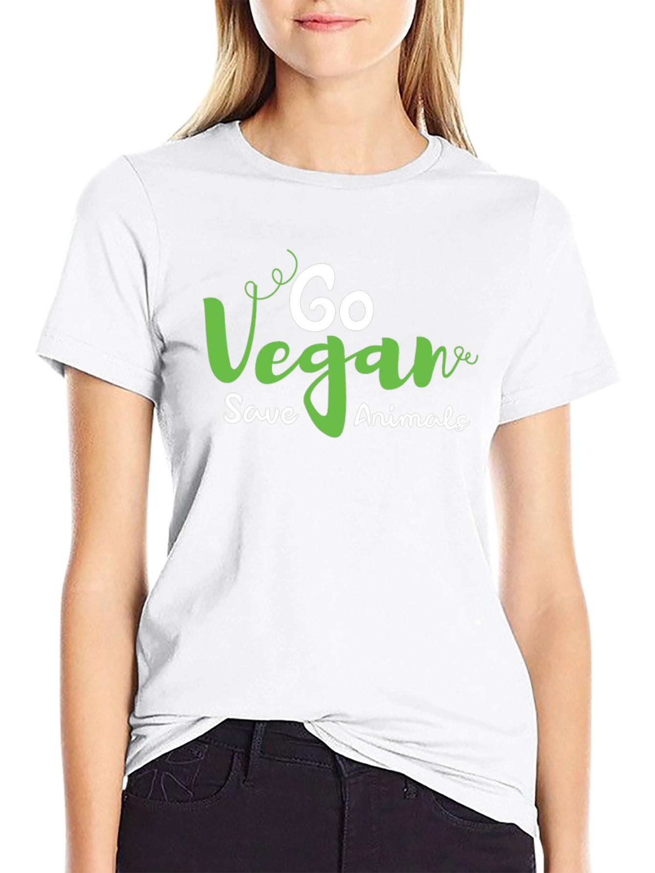 Go Vegan Save Animals Graphic T-Shirt