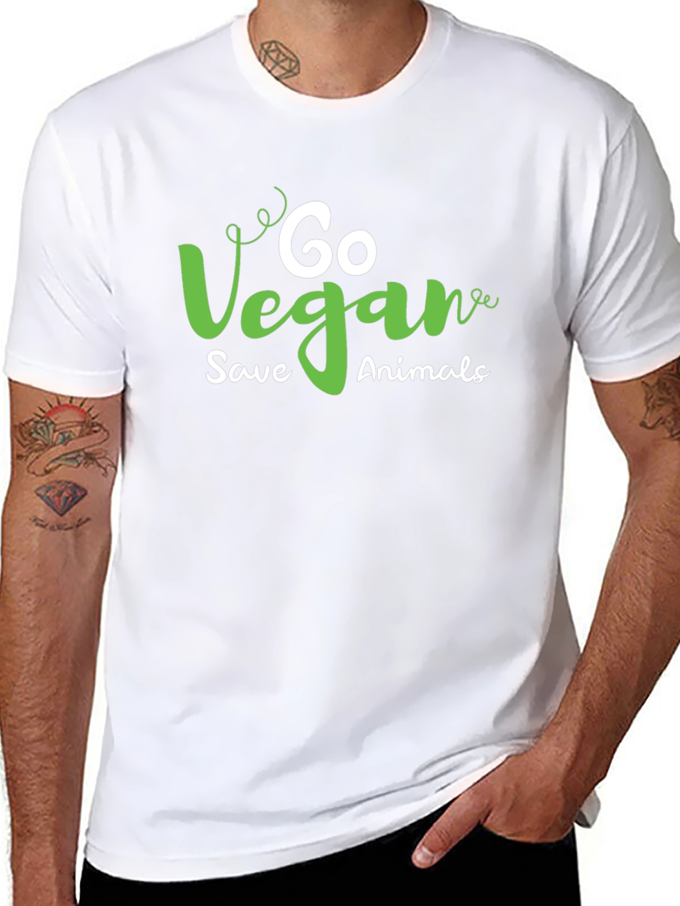 Go Vegan Save Animals Graphic T-Shirt