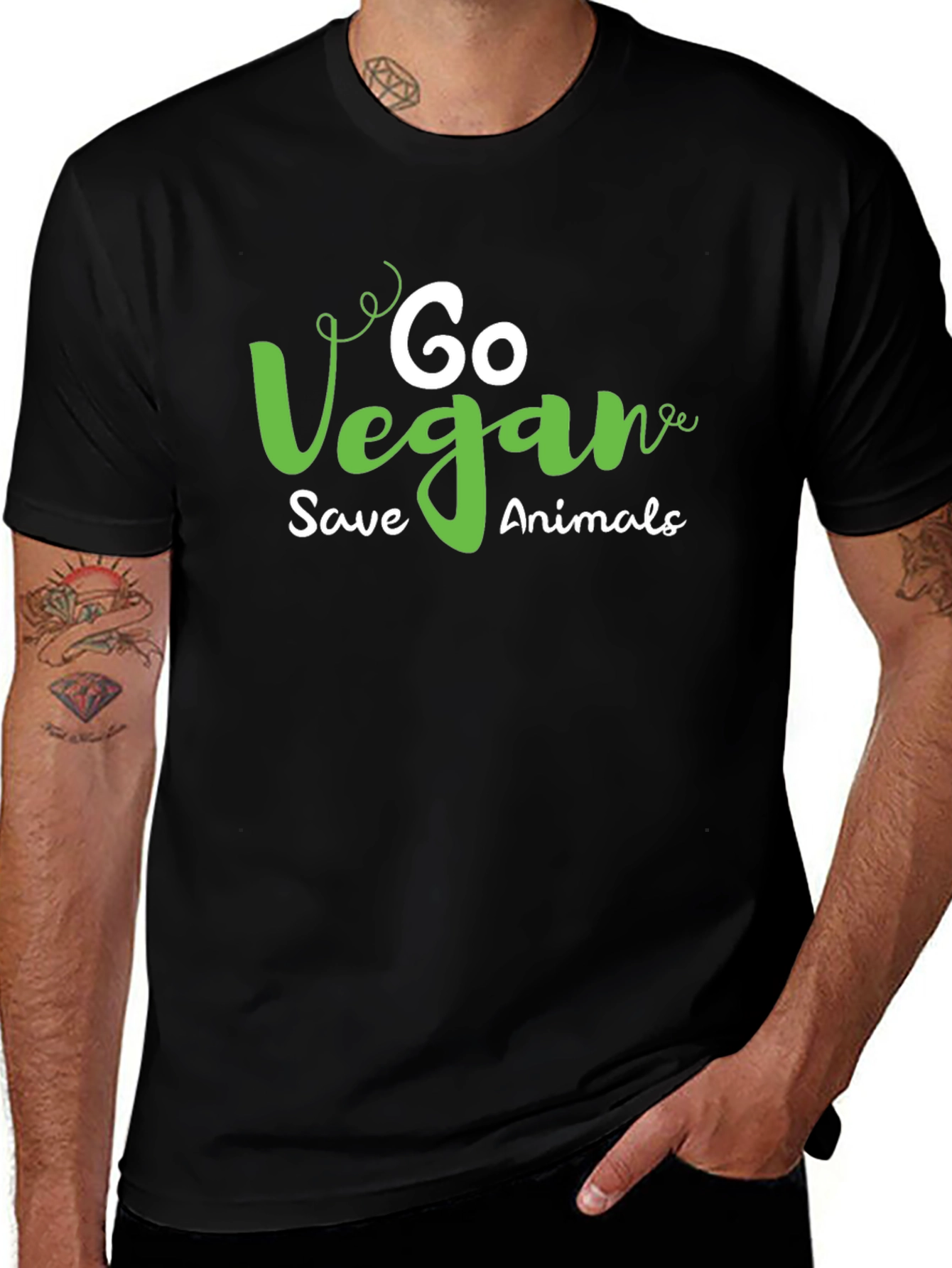 Go Vegan Save Animals Graphic T-Shirt