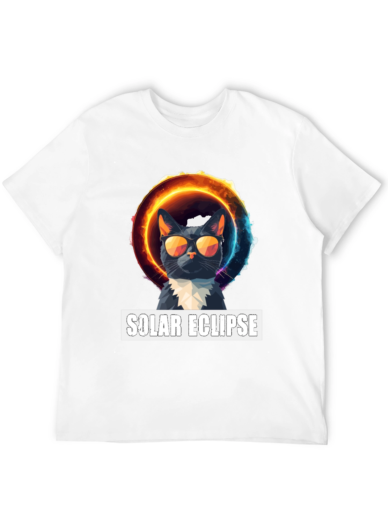 Solar Eclipse Cat Graphic T-Shirt