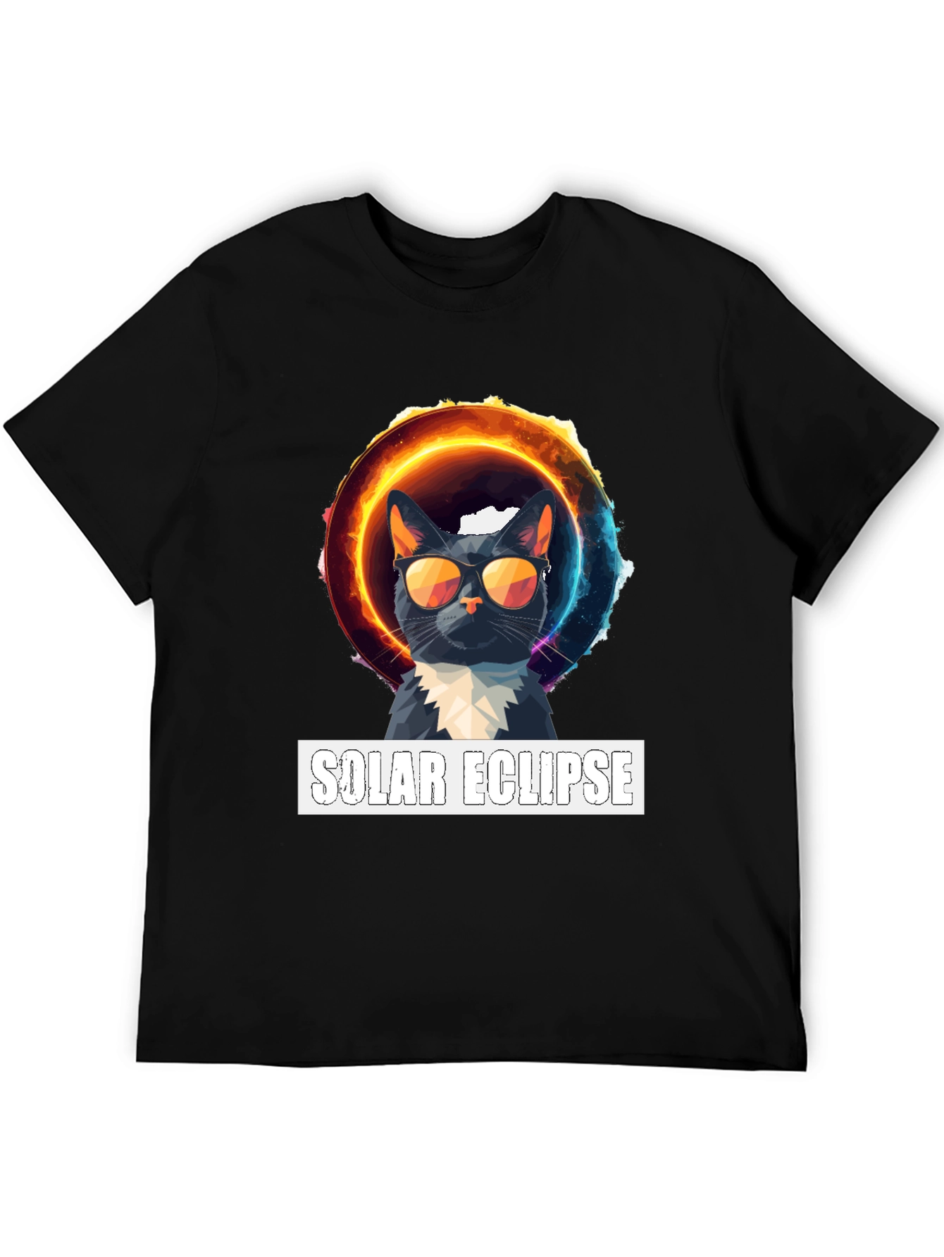 Solar Eclipse Cat Graphic T-Shirt