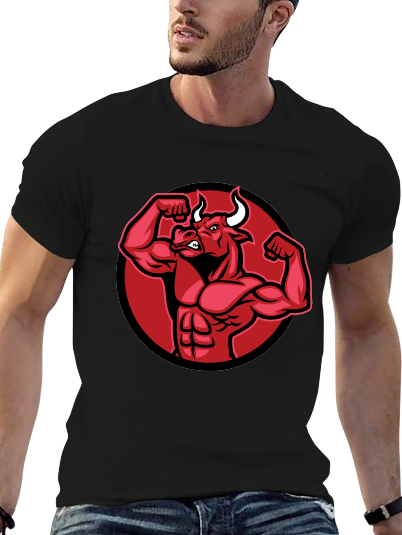 Black Bull Muscle Tee - Gym Ready!