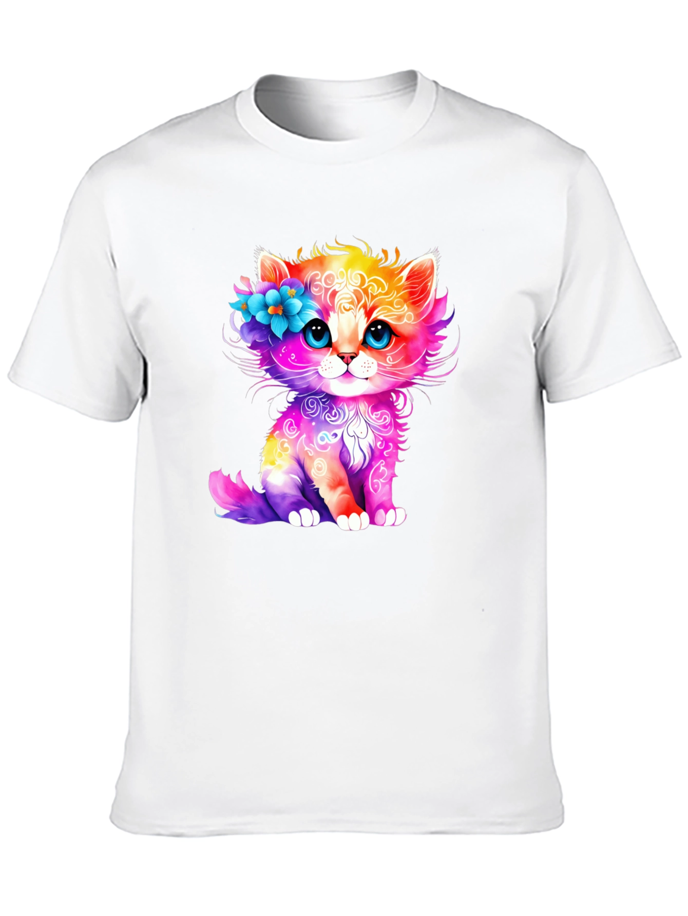 Rainbow Cat T-Shirt - Adorable Kitten Design