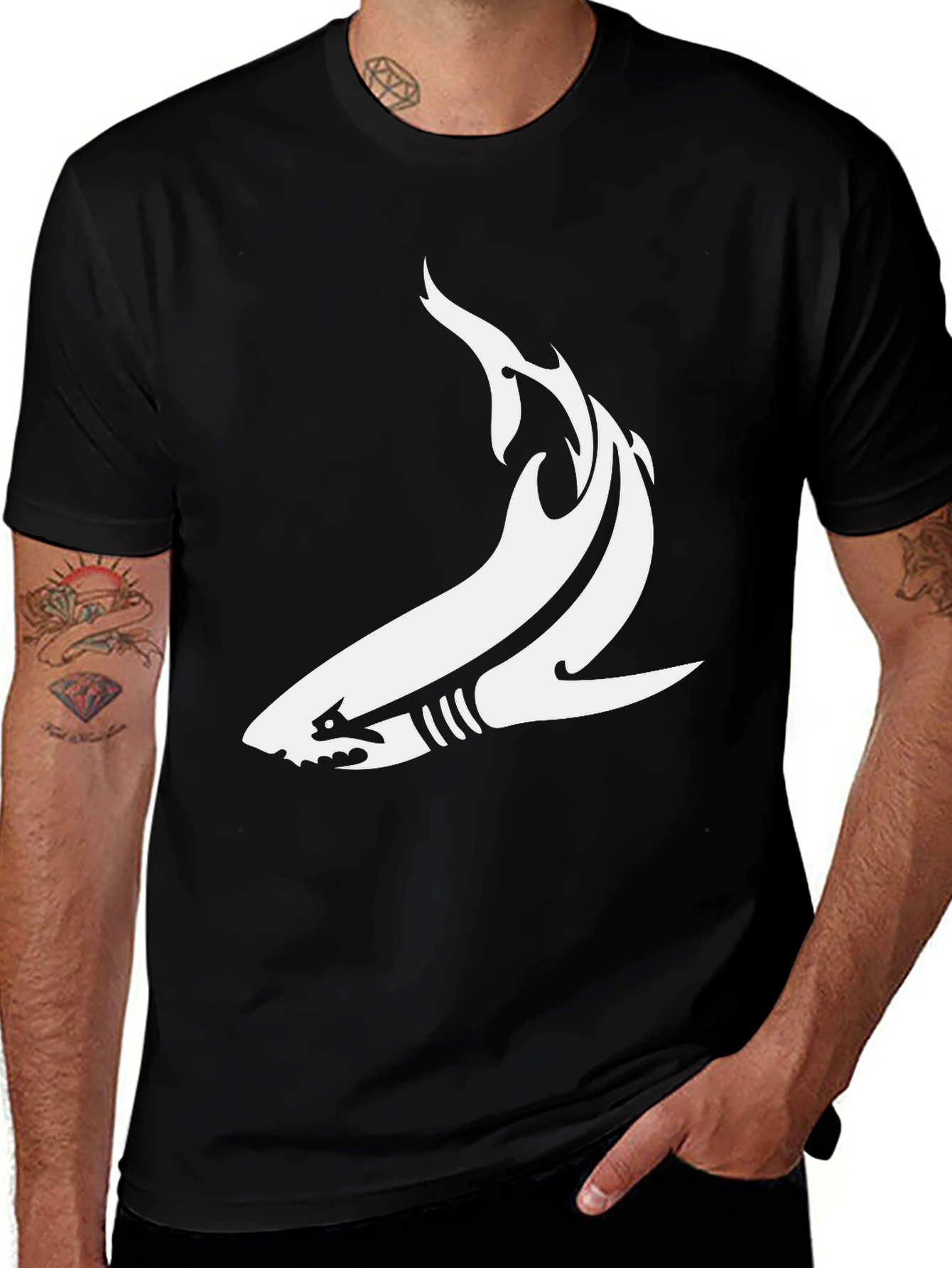 Shark Graphic Tee - Mens Black T-Shirt