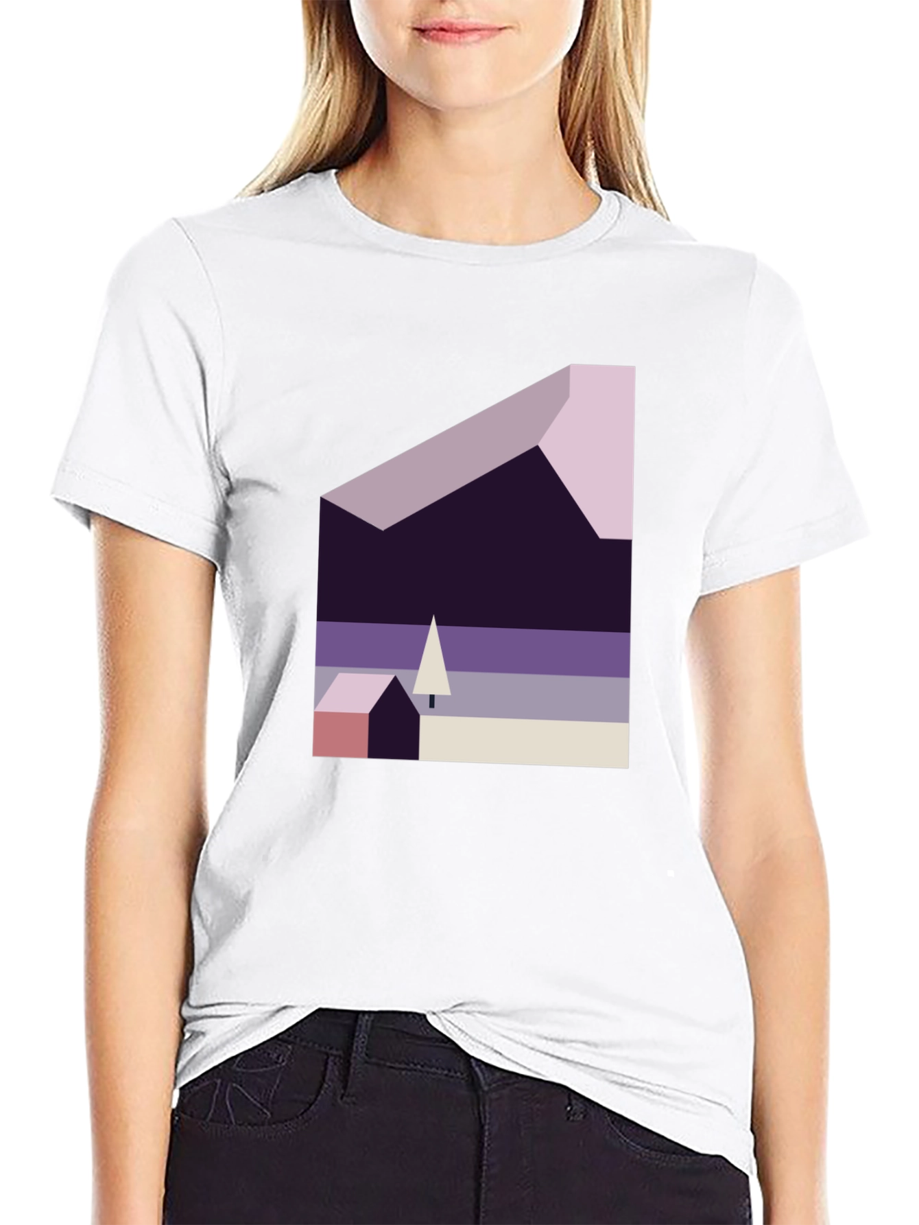 Abstract Geometric Landscape Graphic Tee