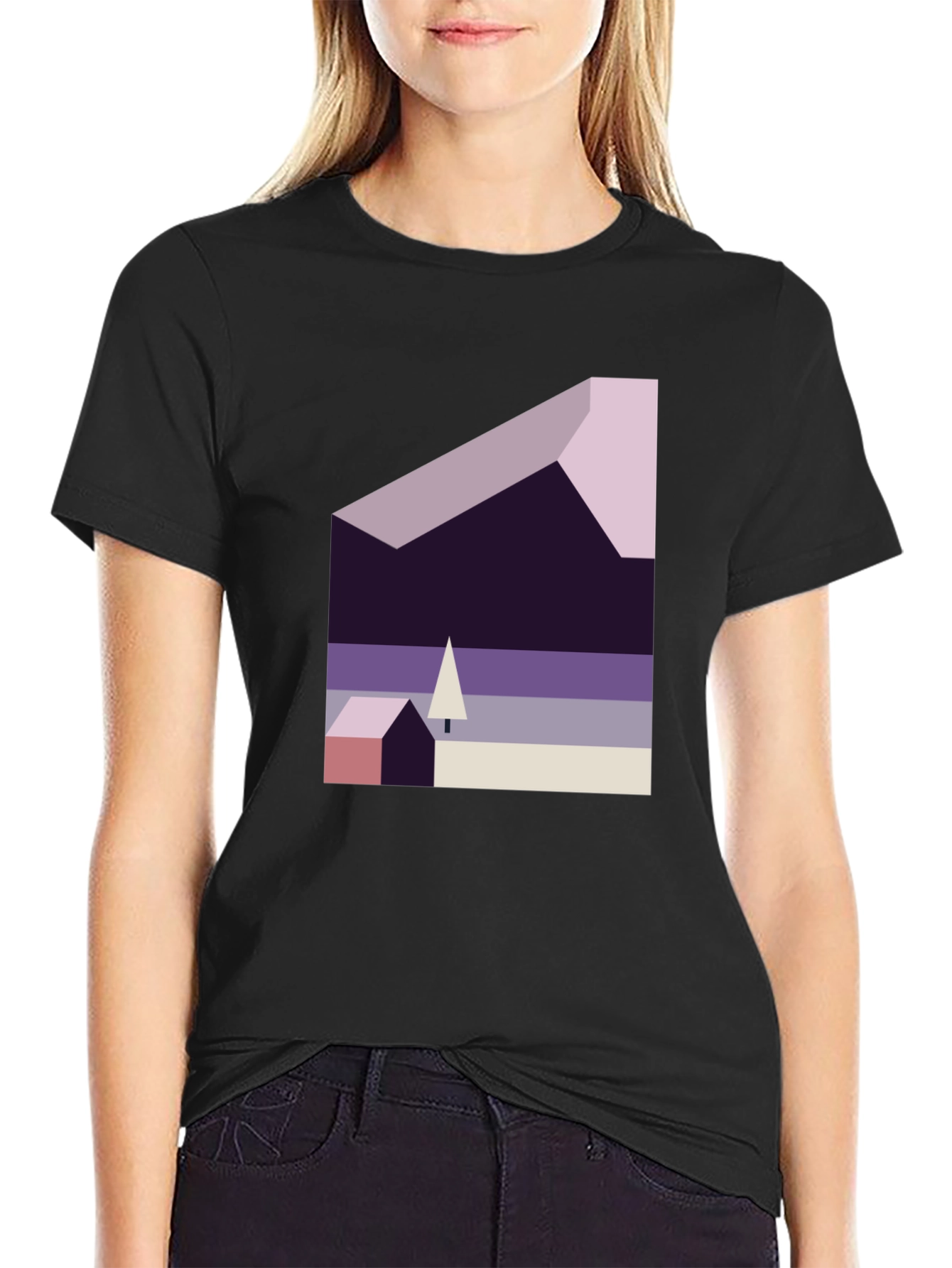 Abstract Geometric Landscape Graphic Tee