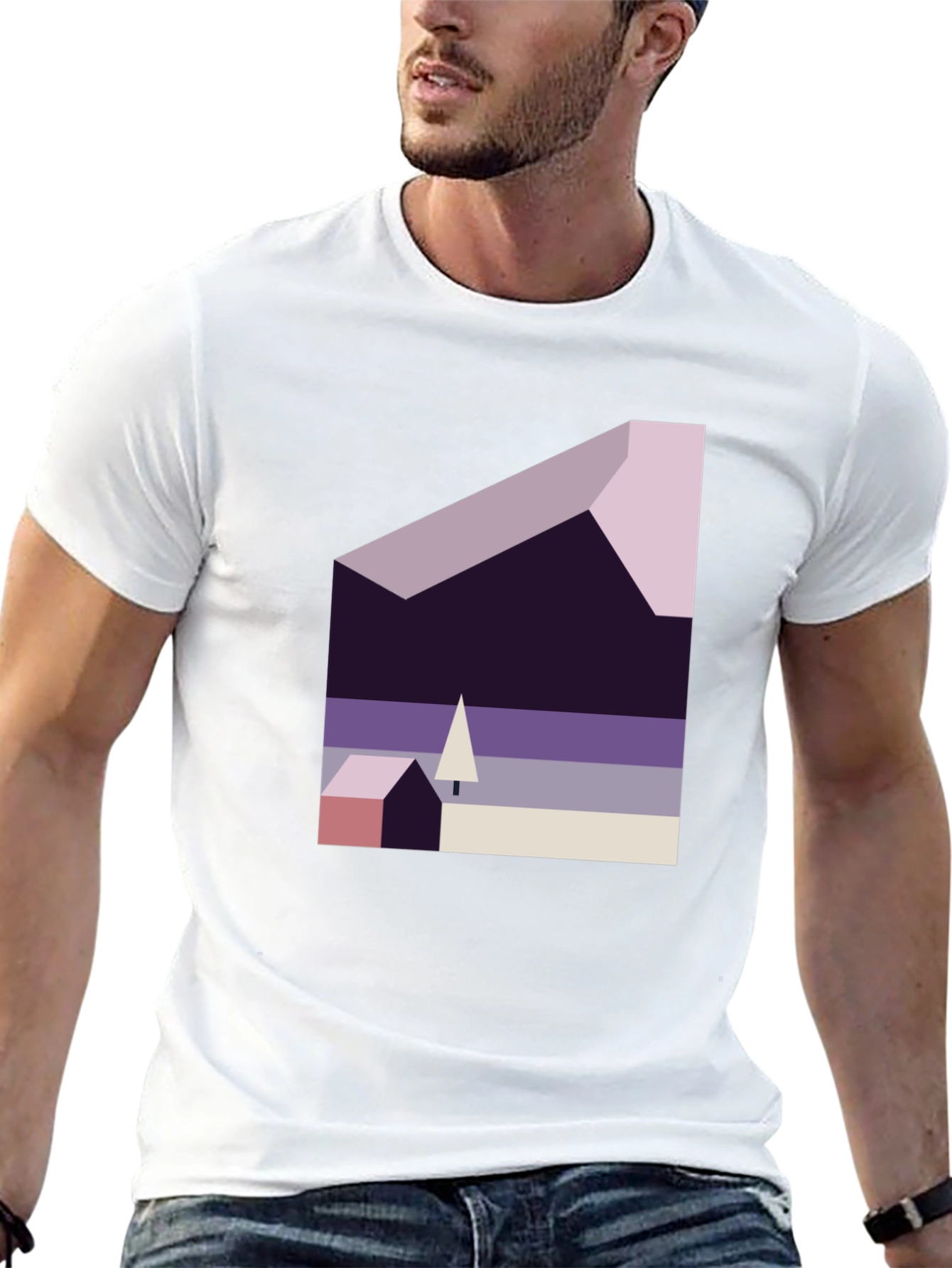 Abstract Geometric Landscape Graphic Tee