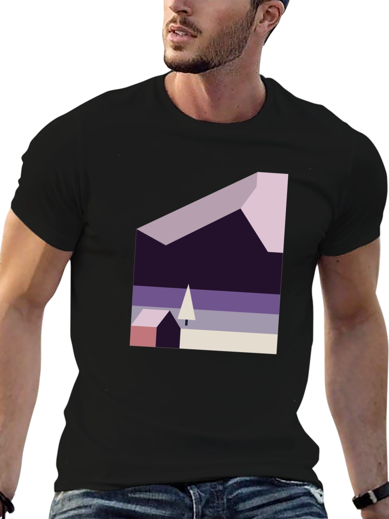 Abstract Geometric Landscape Graphic Tee