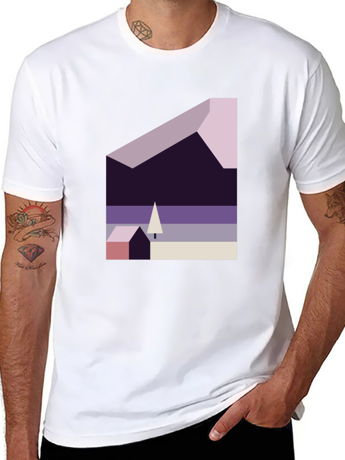 Abstract Geometric Landscape Graphic Tee