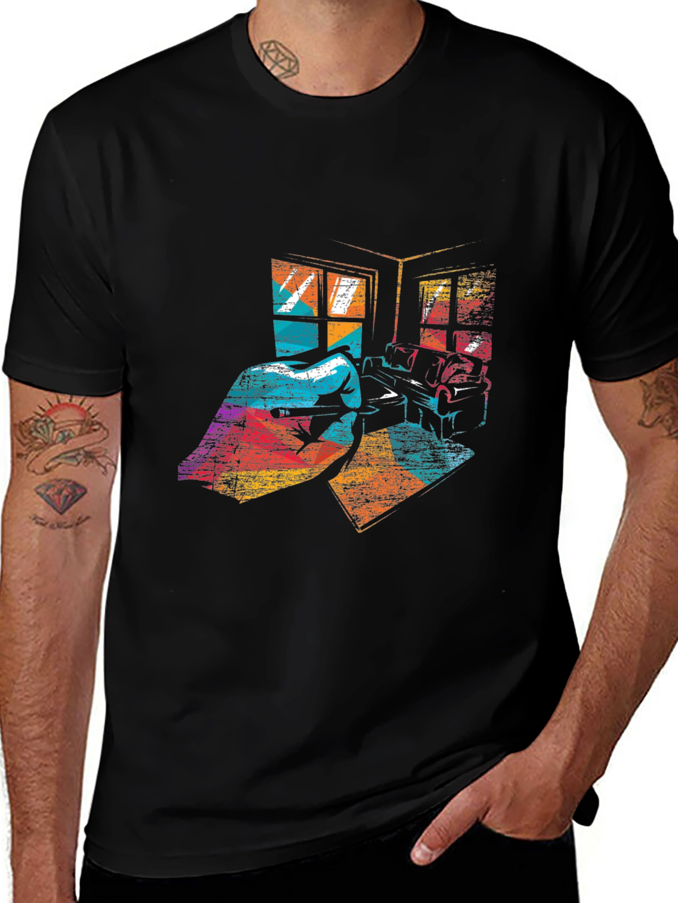 Retro Room Graphic Tee - Stylish Comfort