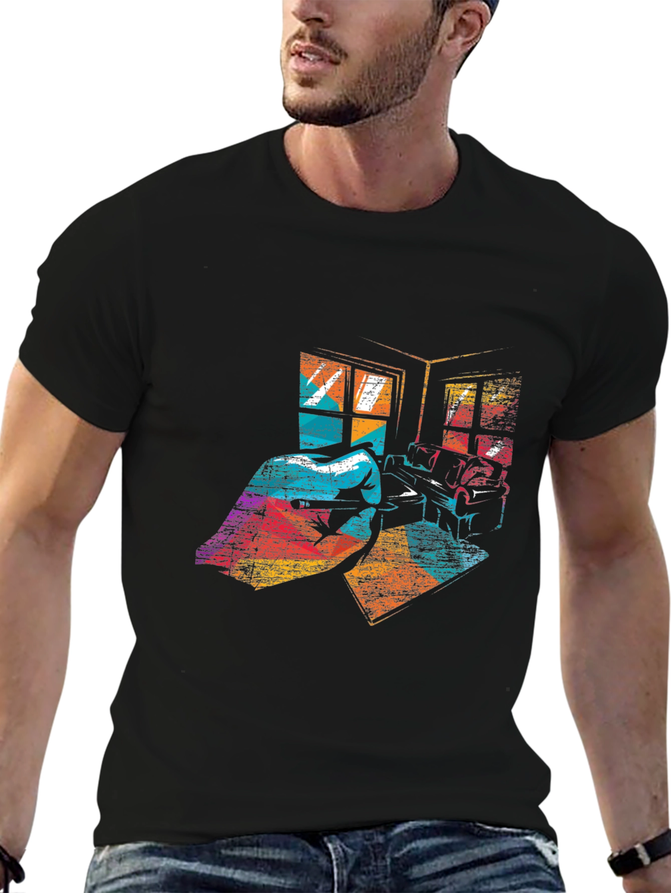 Retro Room Graphic Tee - Stylish Comfort
