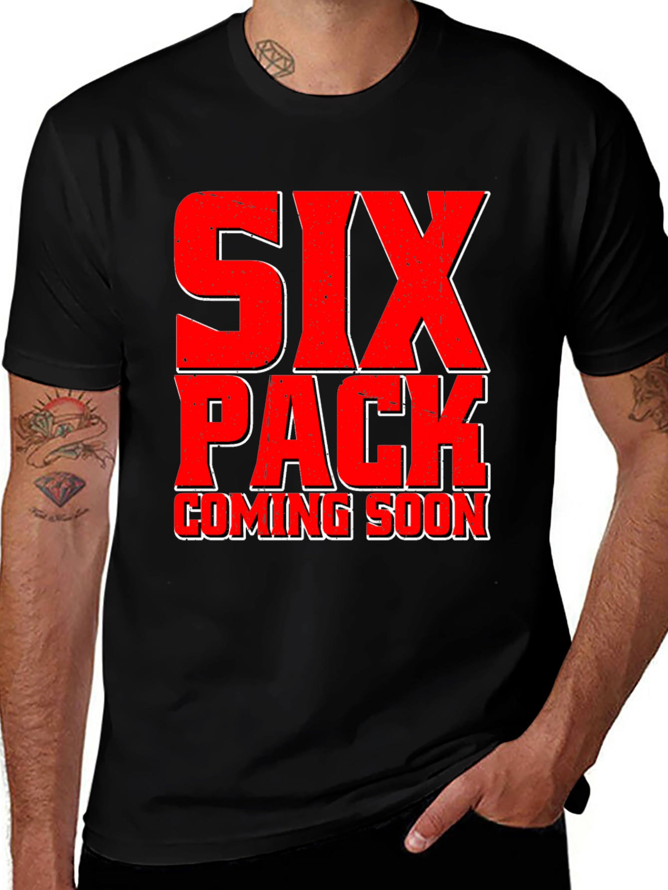 Six Pack Coming Soon Black T-Shirt