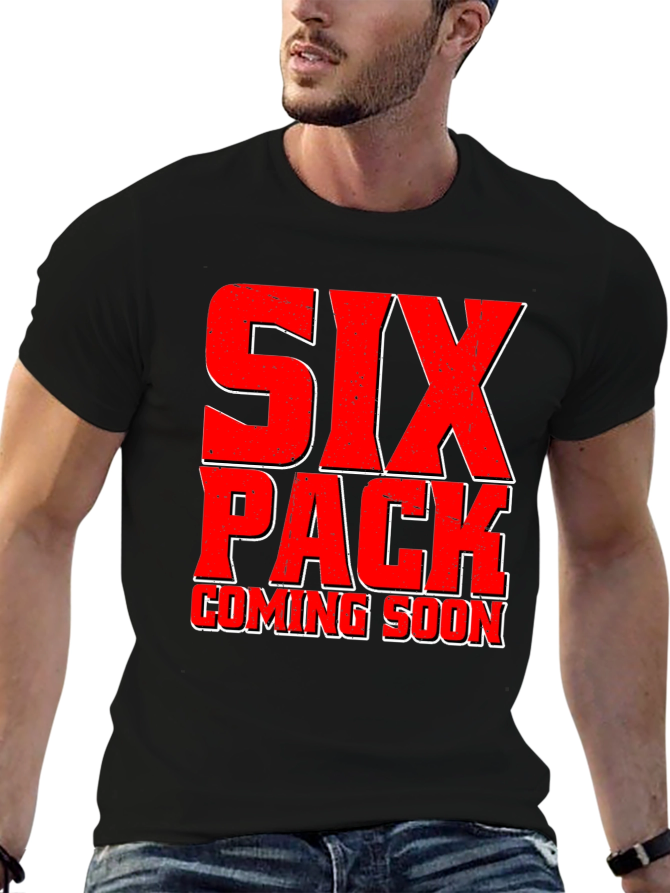 Six Pack Coming Soon Black T-Shirt