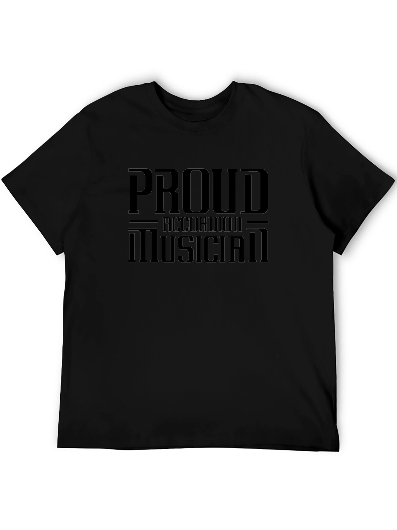 Proud Accordion Musician Black T-Shirt