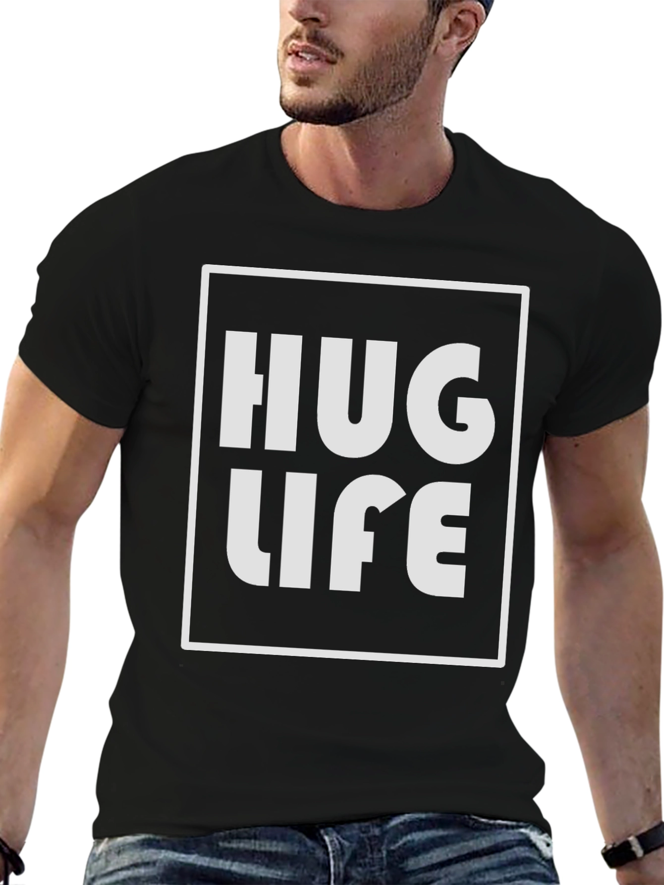Hug Life Black Graphic Tee