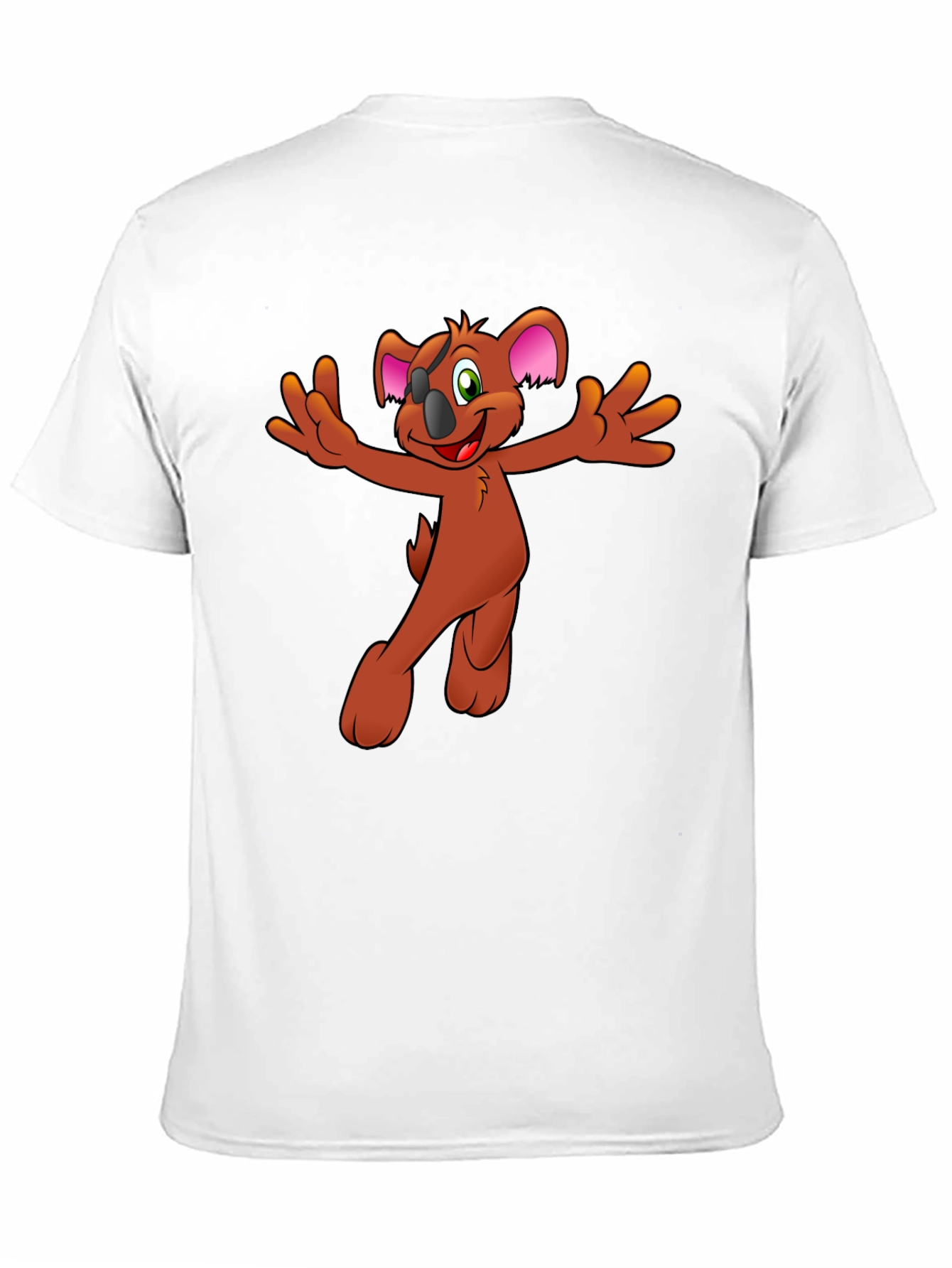 Cartoon Koala Graphic Tee - Black
