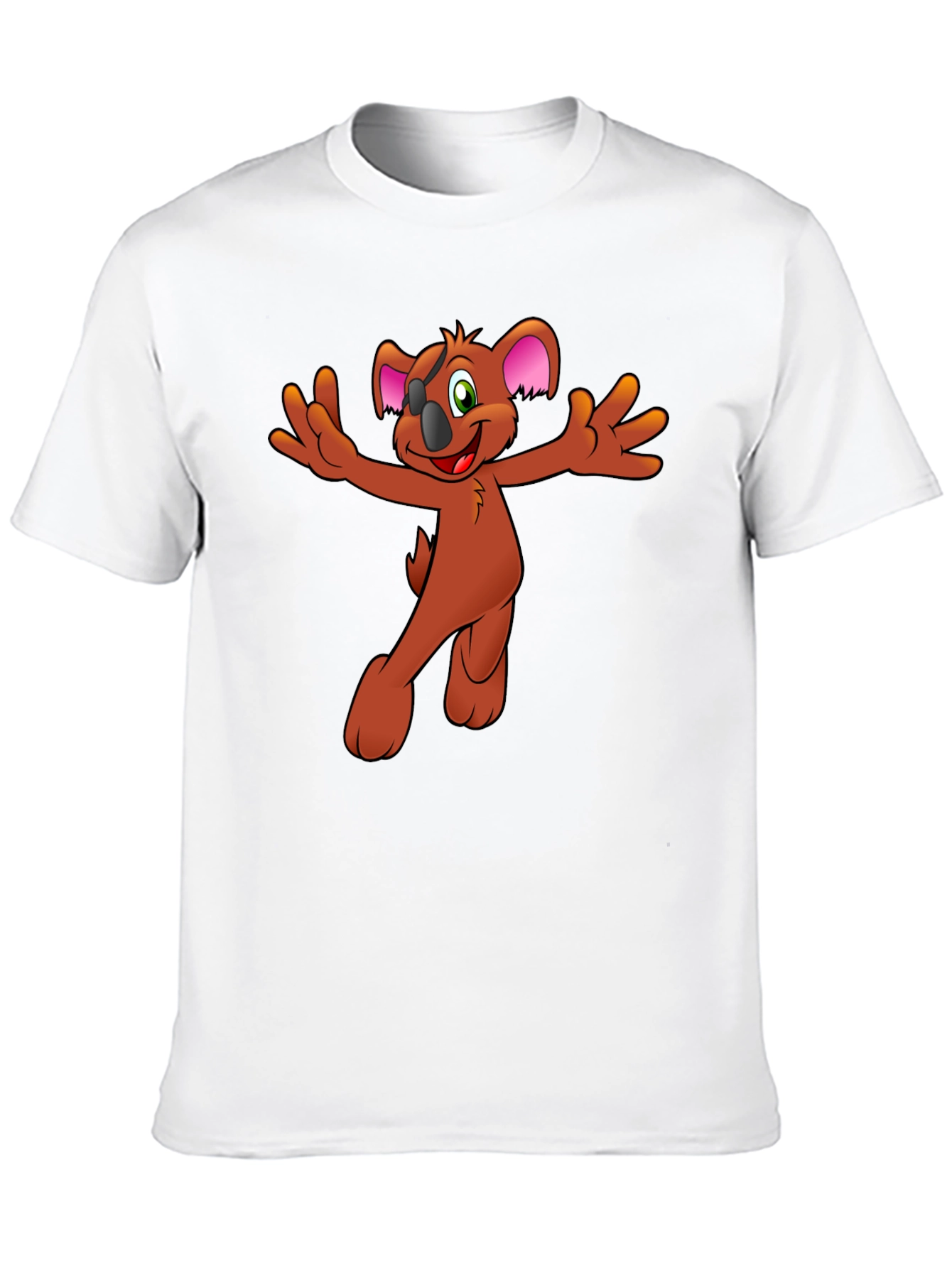 Cartoon Koala Graphic Tee - Black