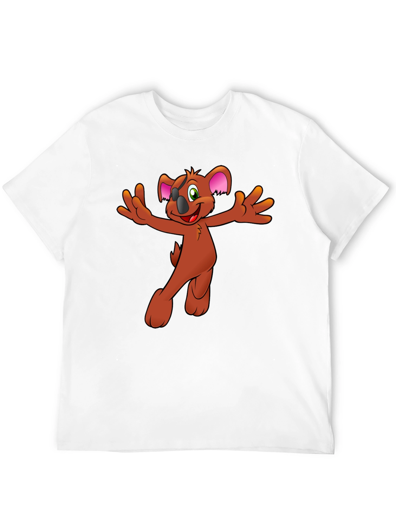 Cartoon Koala Graphic Tee - Black