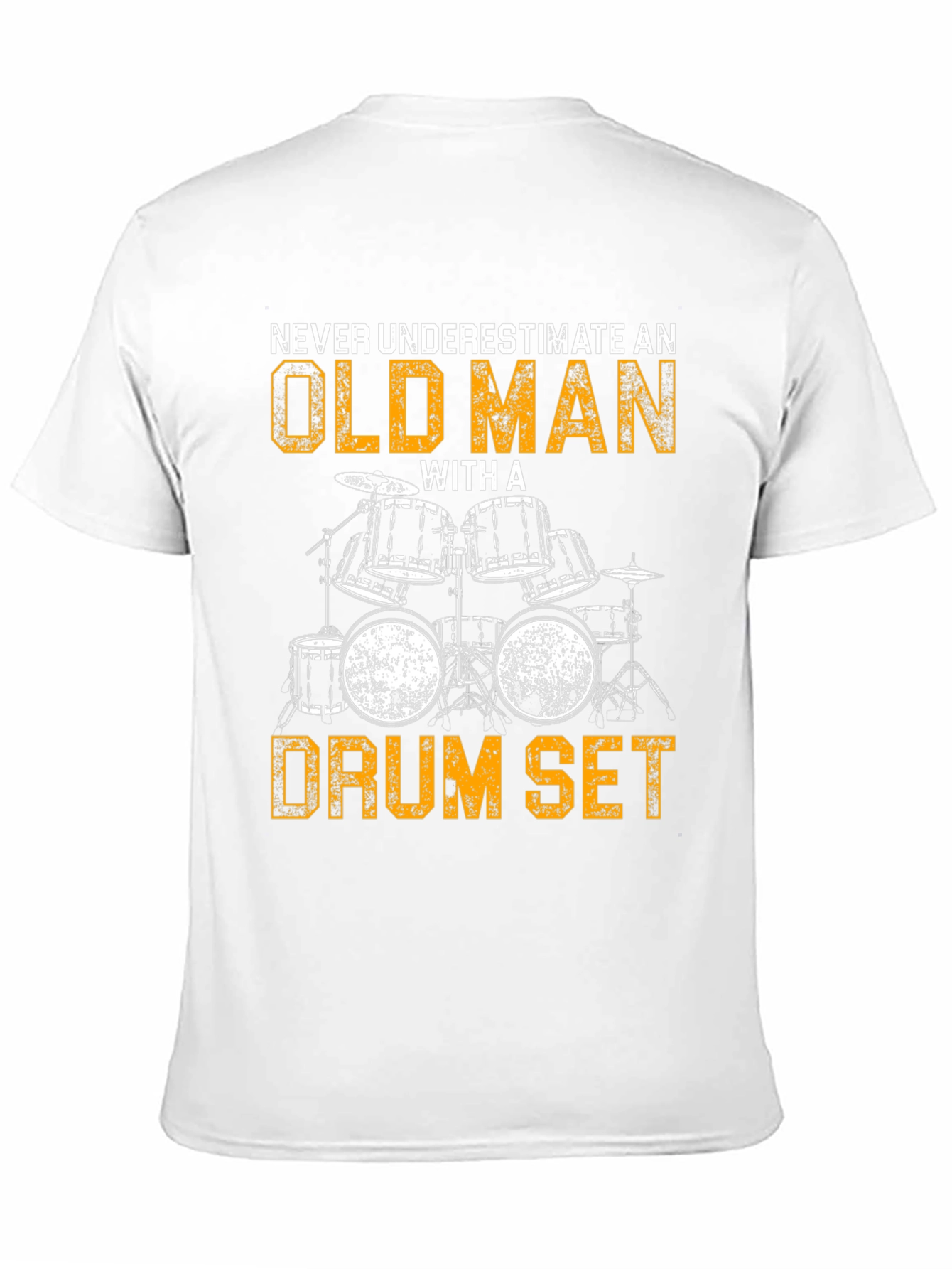 Old Man Drum Set T-Shirt - Musician Novelty Tee