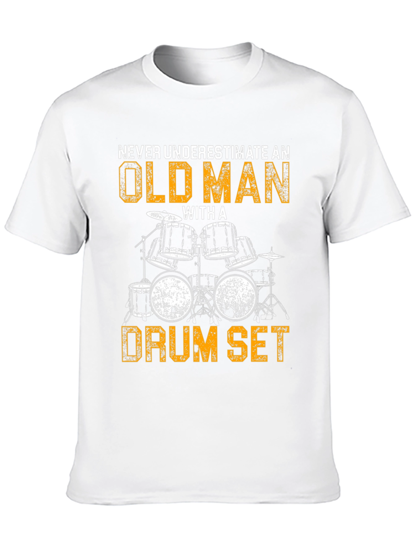 Old Man Drum Set T-Shirt - Musician Novelty Tee