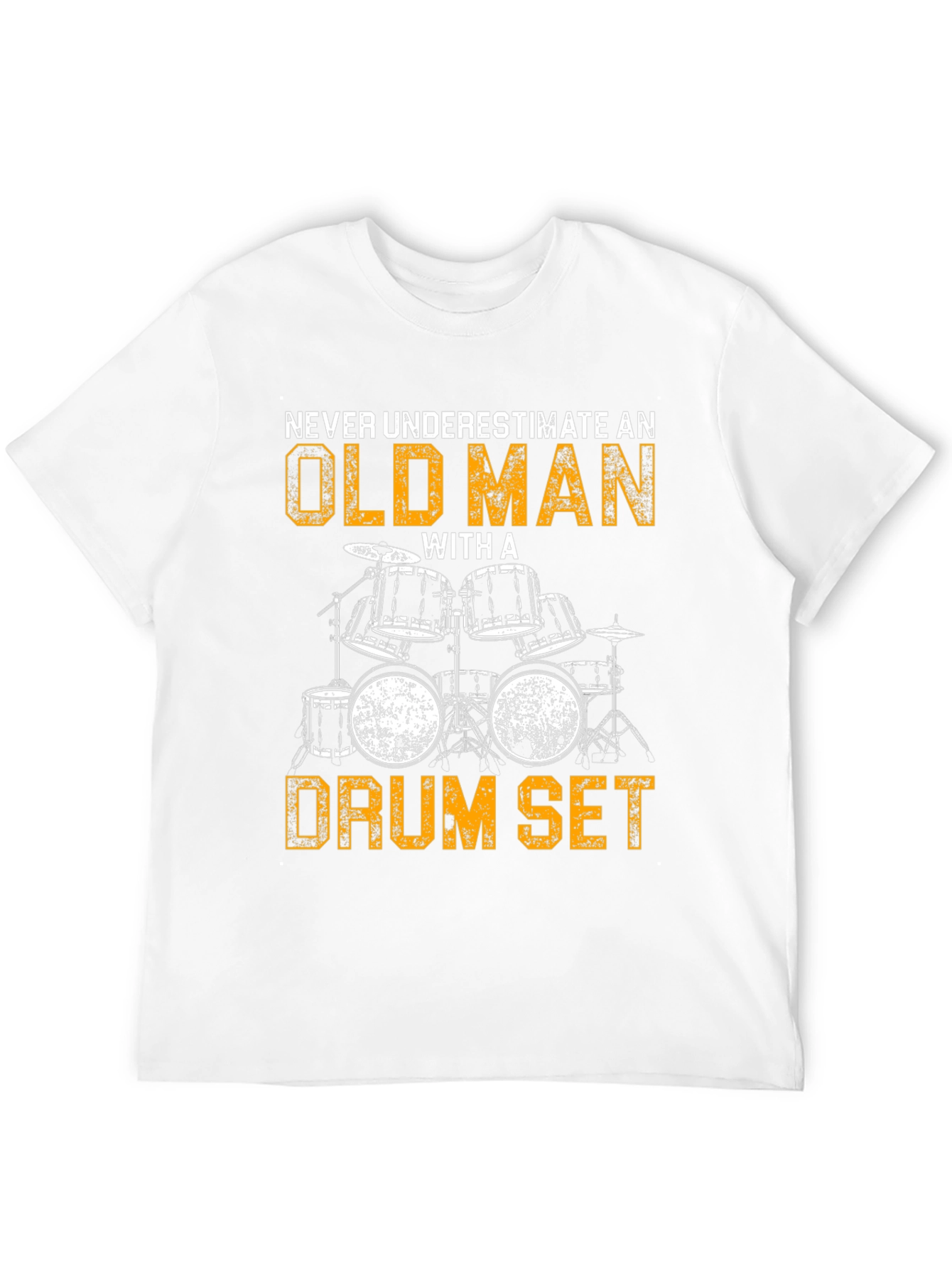 Old Man Drum Set T-Shirt - Musician Novelty Tee