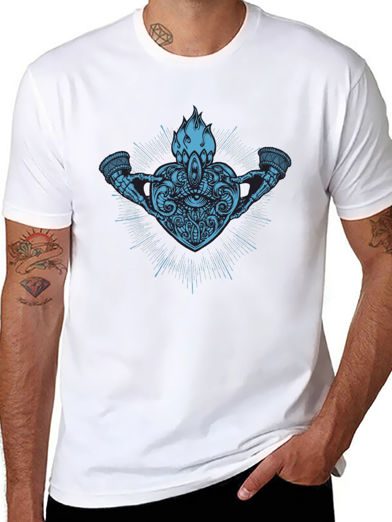 Mystic Heart Graphic Print Black T-Shirt