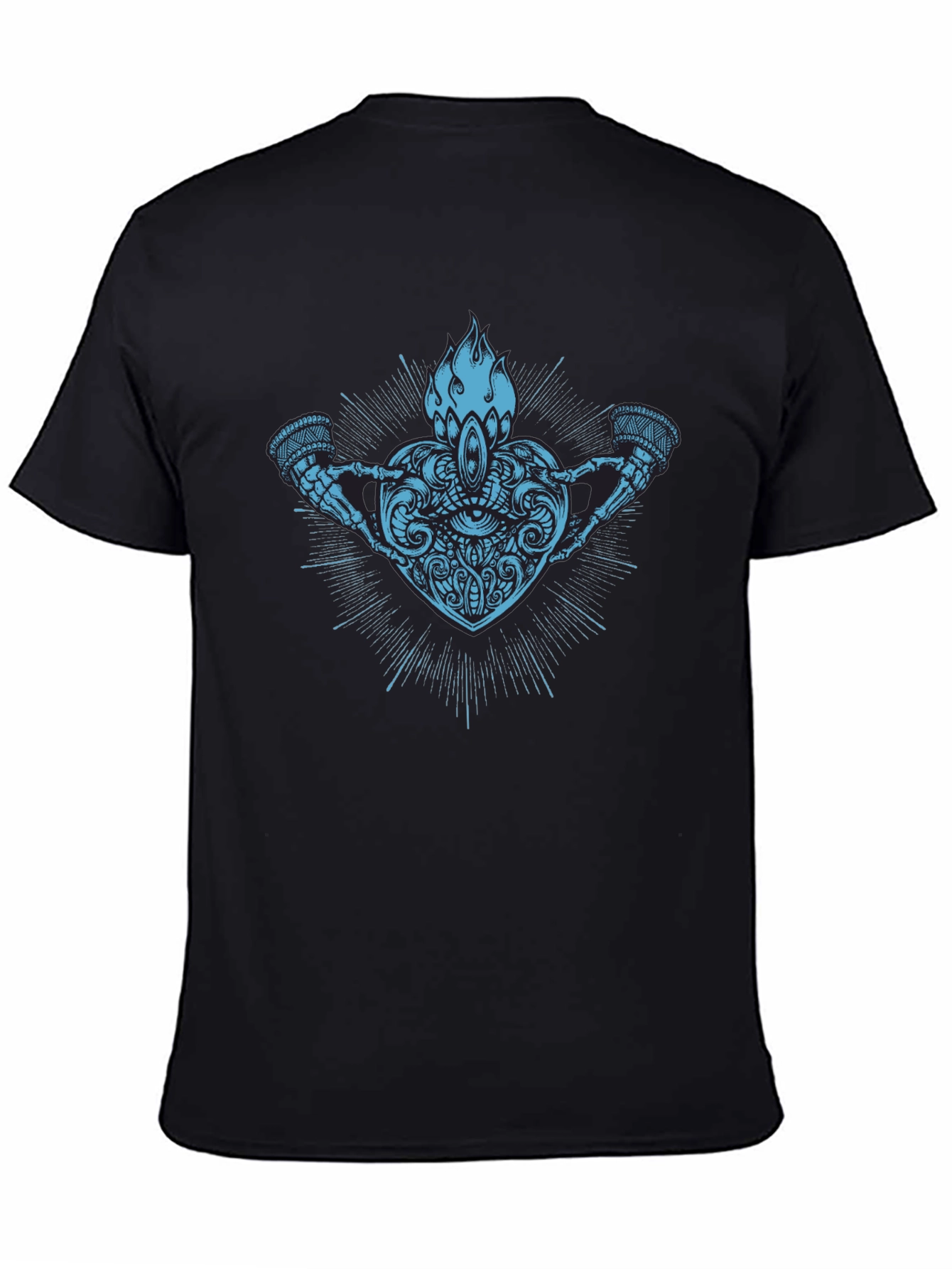 Mystic Heart Graphic Print Black T-Shirt