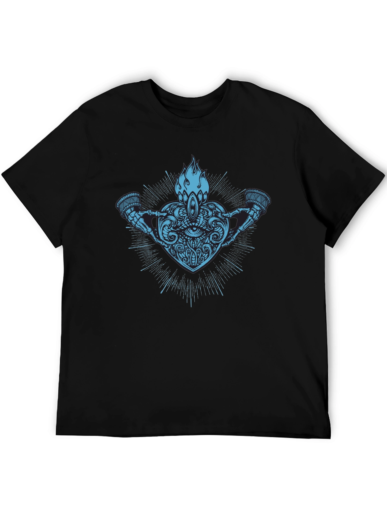 Mystic Heart Graphic Print Black T-Shirt