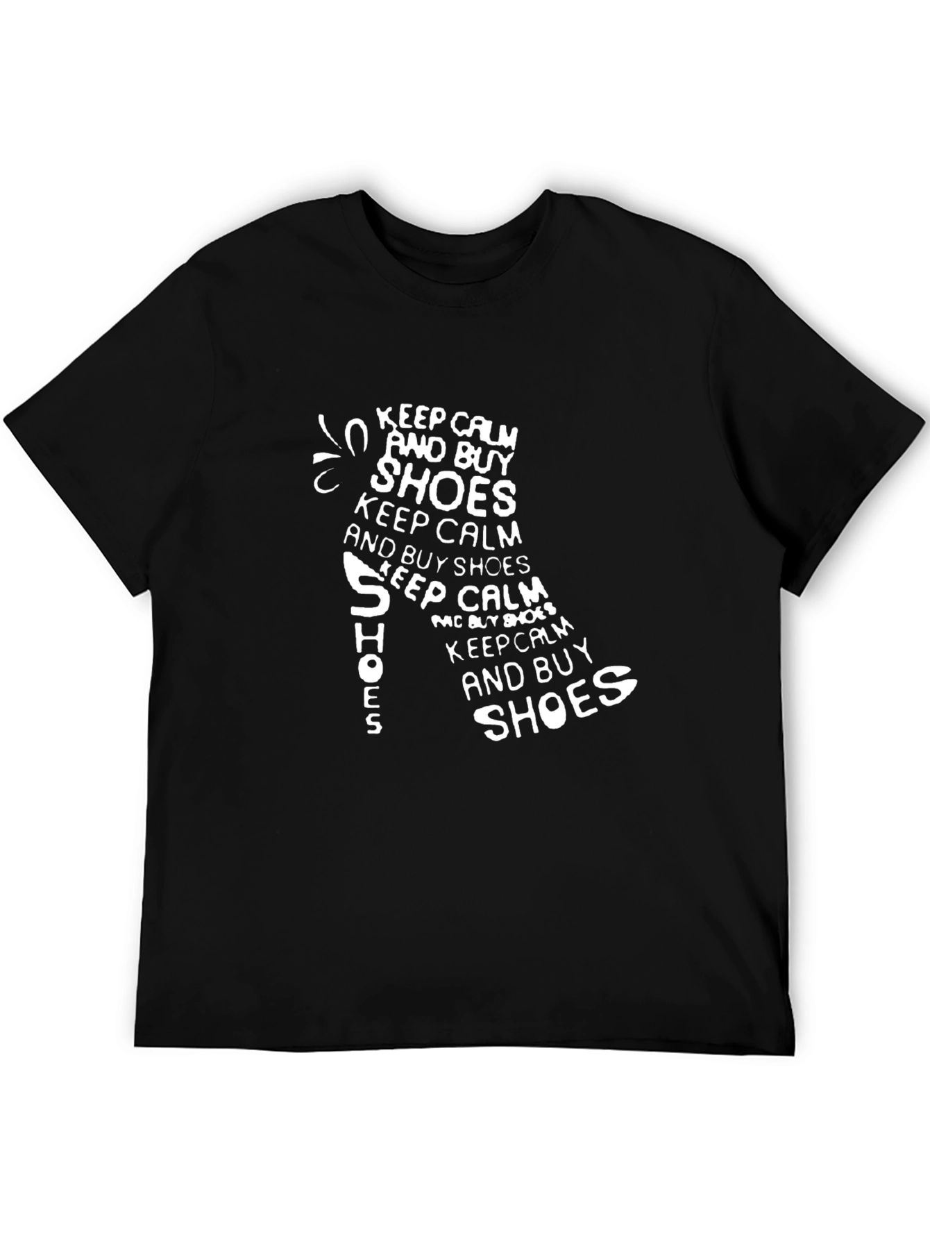 Keep Calm and Buy Shoes Graphic Tee - Black