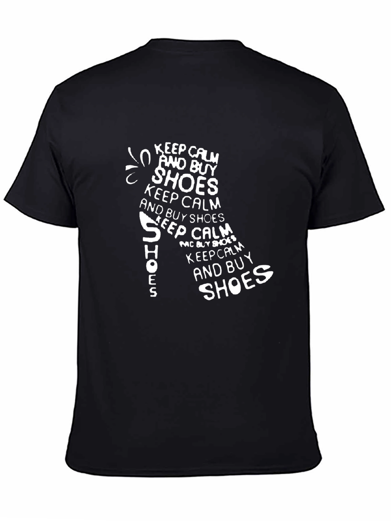 Keep Calm and Buy Shoes Graphic Tee - Black