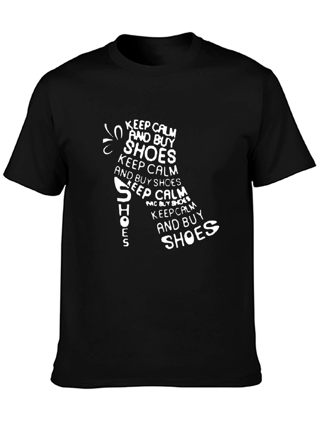 Keep Calm and Buy Shoes Graphic Tee - Black
