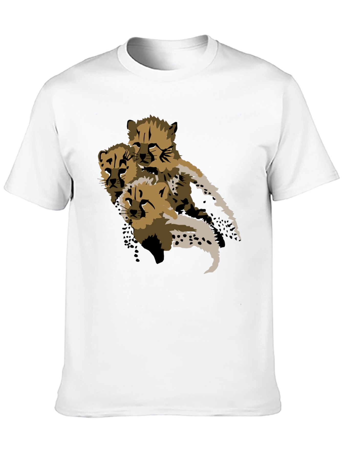 Cheetah Cub Graphic Tee - Black Unisex T-Shirt