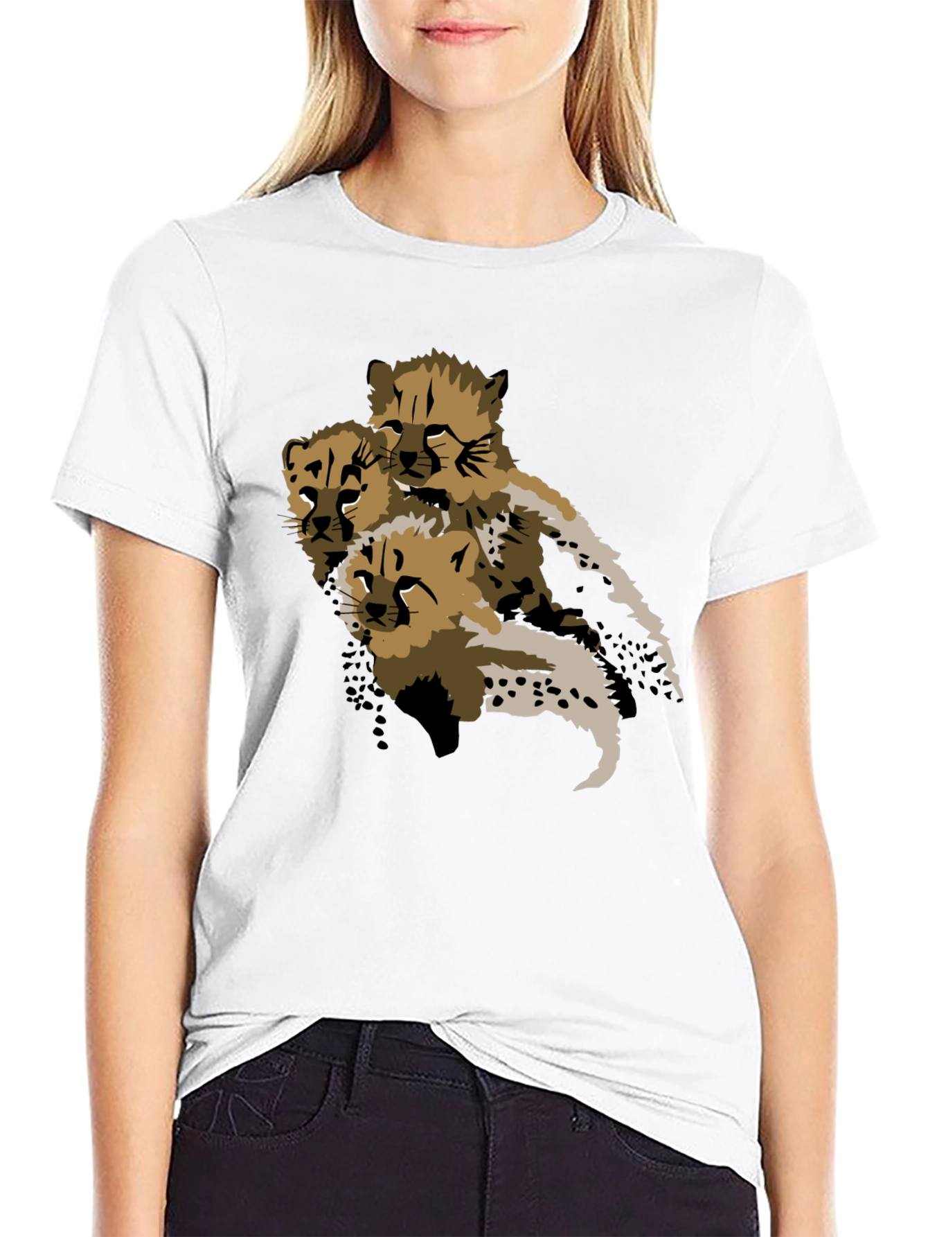 Cheetah Cub Graphic Tee - Black Unisex T-Shirt