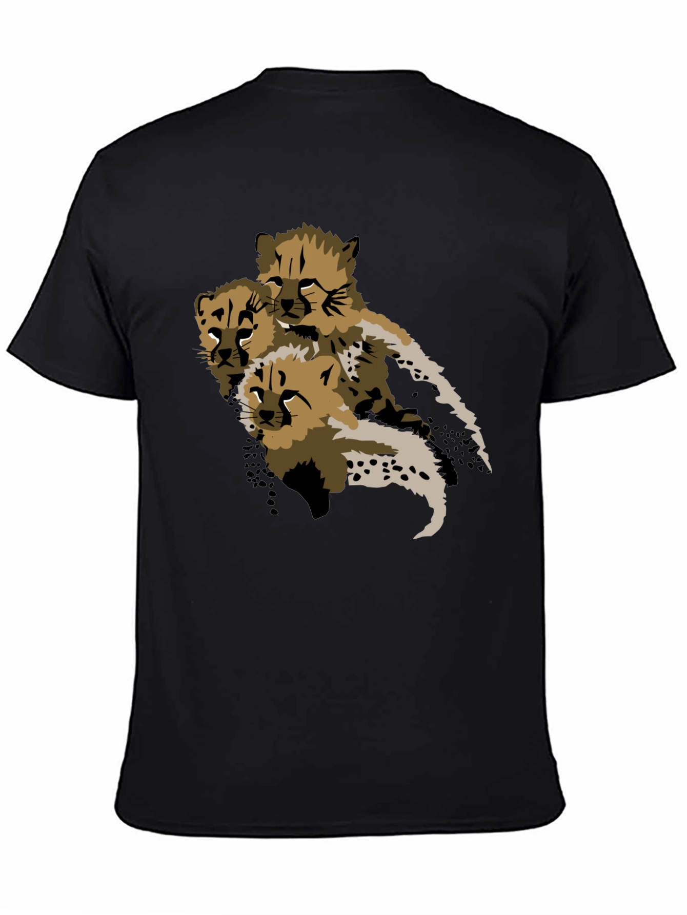 Cheetah Cub Graphic Tee - Black Unisex T-Shirt