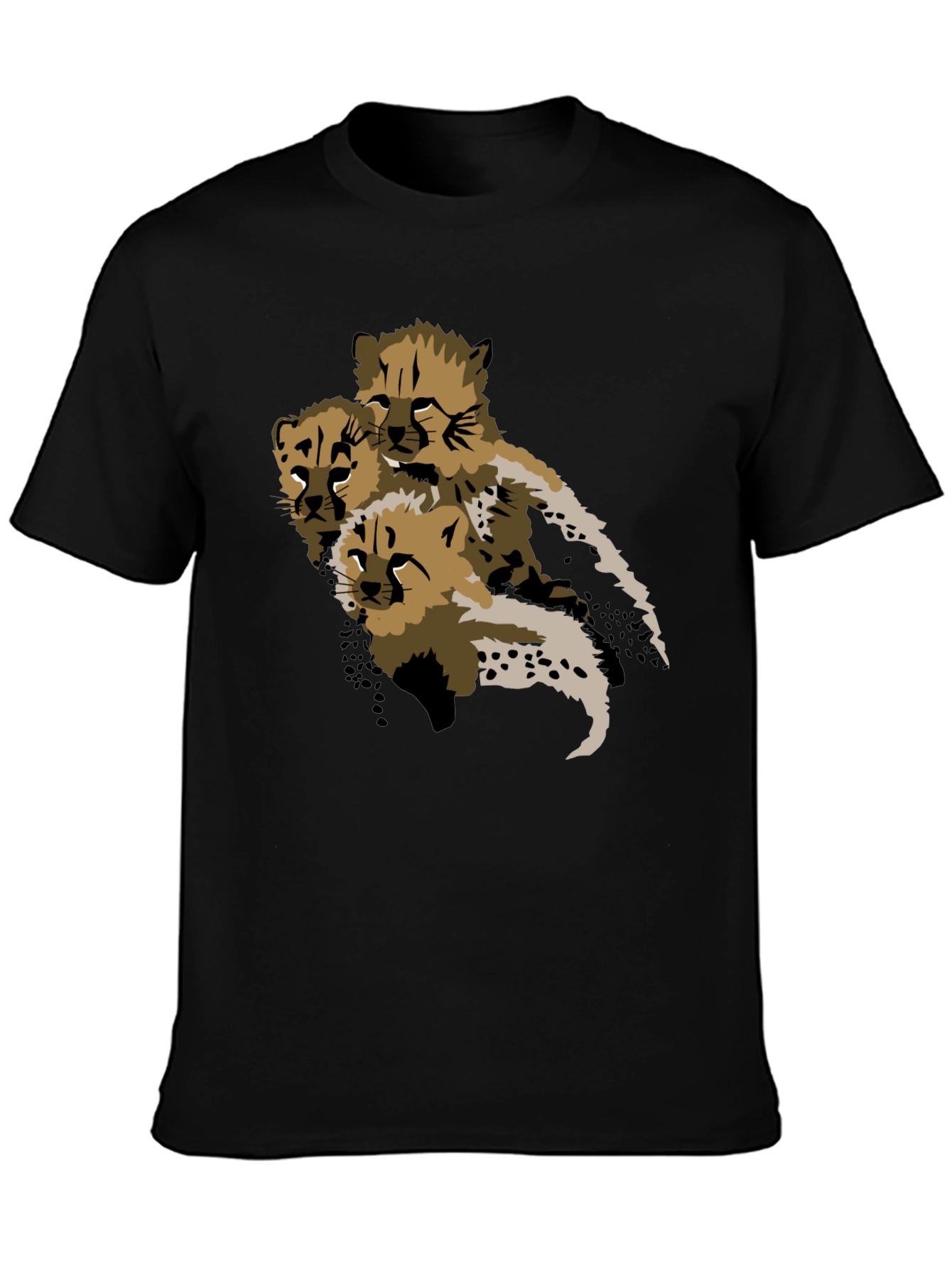 Cheetah Cub Graphic Tee - Black Unisex T-Shirt