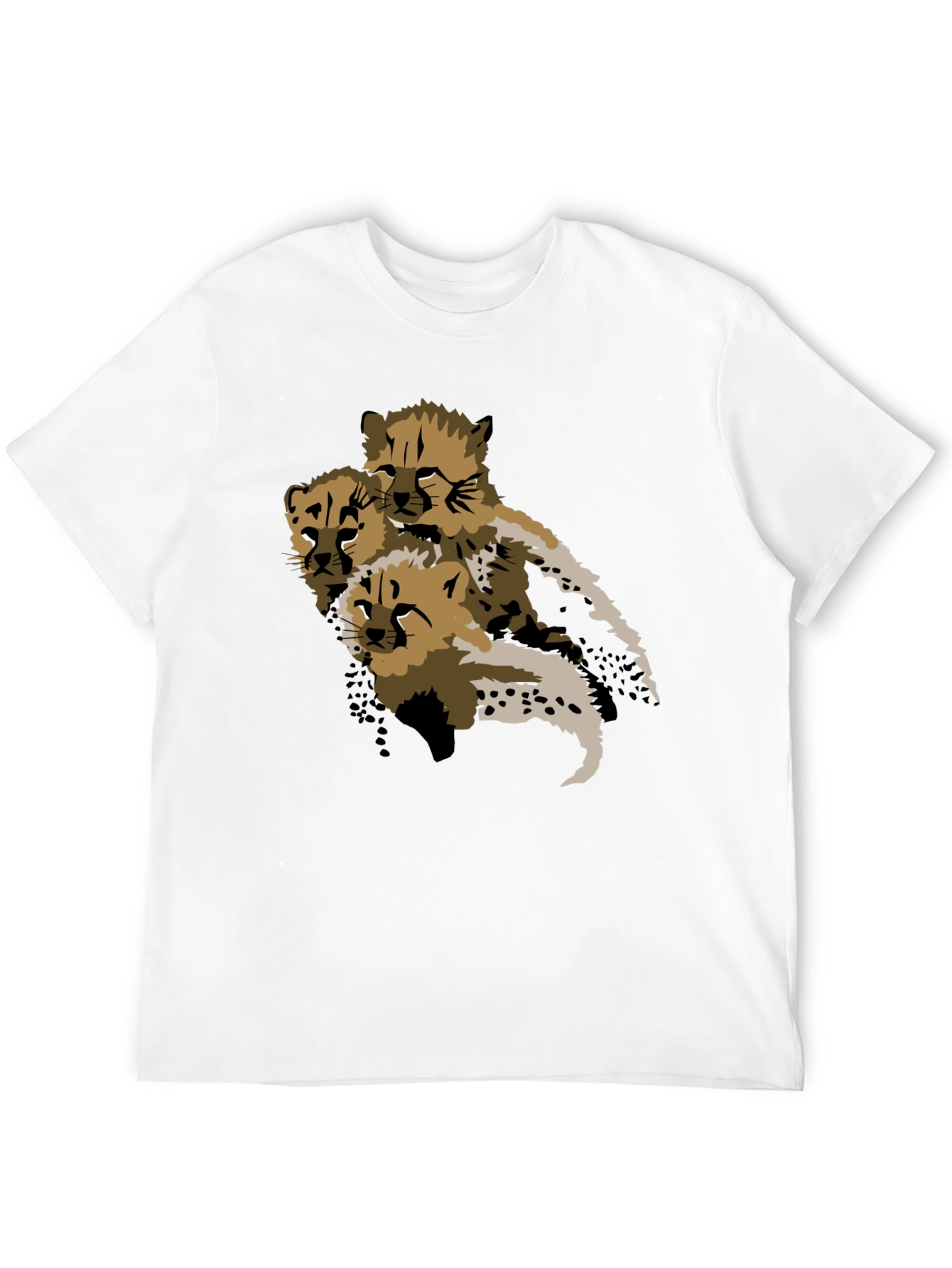 Cheetah Cub Graphic Tee - Black Unisex T-Shirt