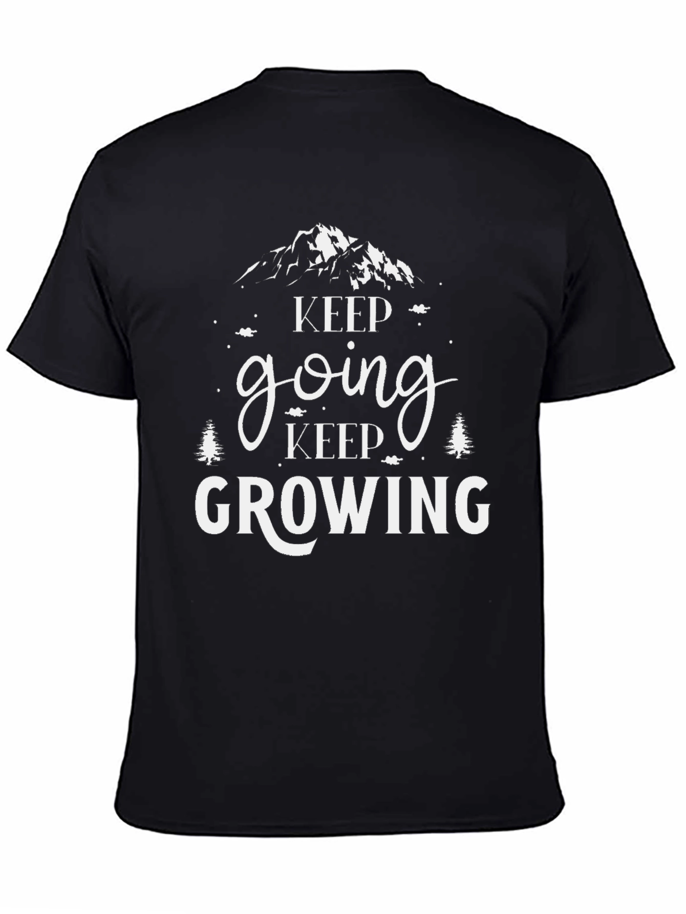 Keep Going Keep Growing Black Graphic Tee