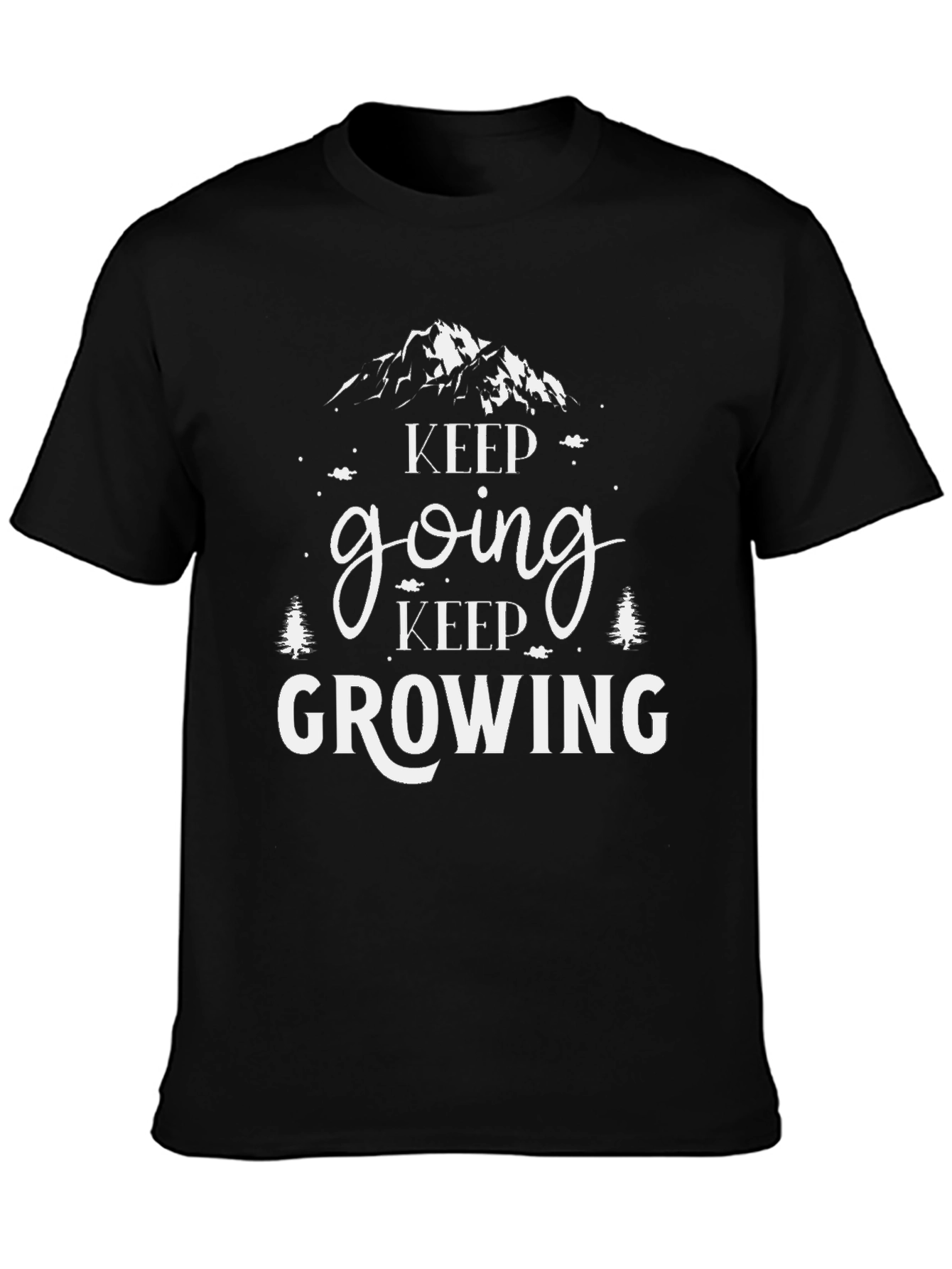 Keep Going Keep Growing Black Graphic Tee